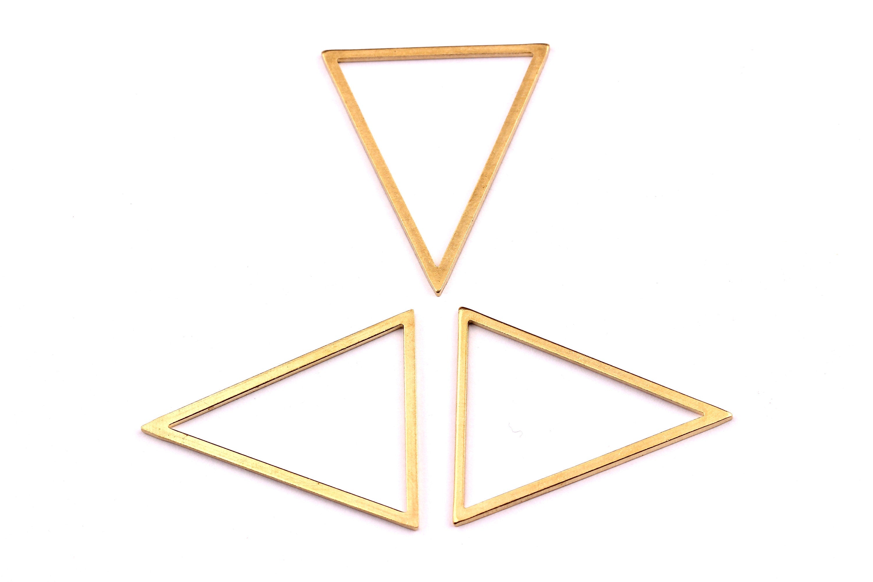 Brass Triangle Charms - Triangle Shpaed Raw Brass Connector - Geometric Charms - Jewelry Supplies - 31x26x1mm - PP1154 - DOMEDBAZAAR