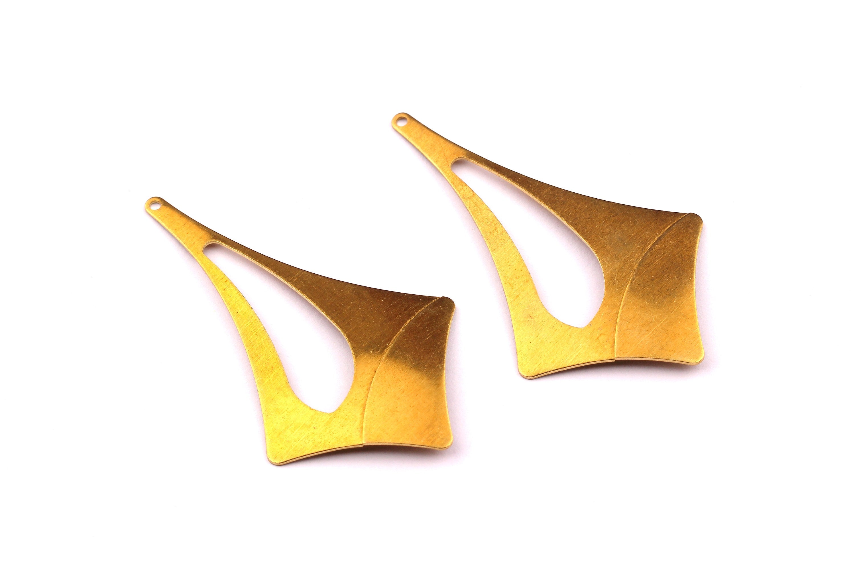 Brass Diamond Charms - Diamond Shpaed Raw Brass Charm - Geometric Charms - Jewelry Supplies - 55x32x0.8mm - PP1157 - DOMEDBAZAAR