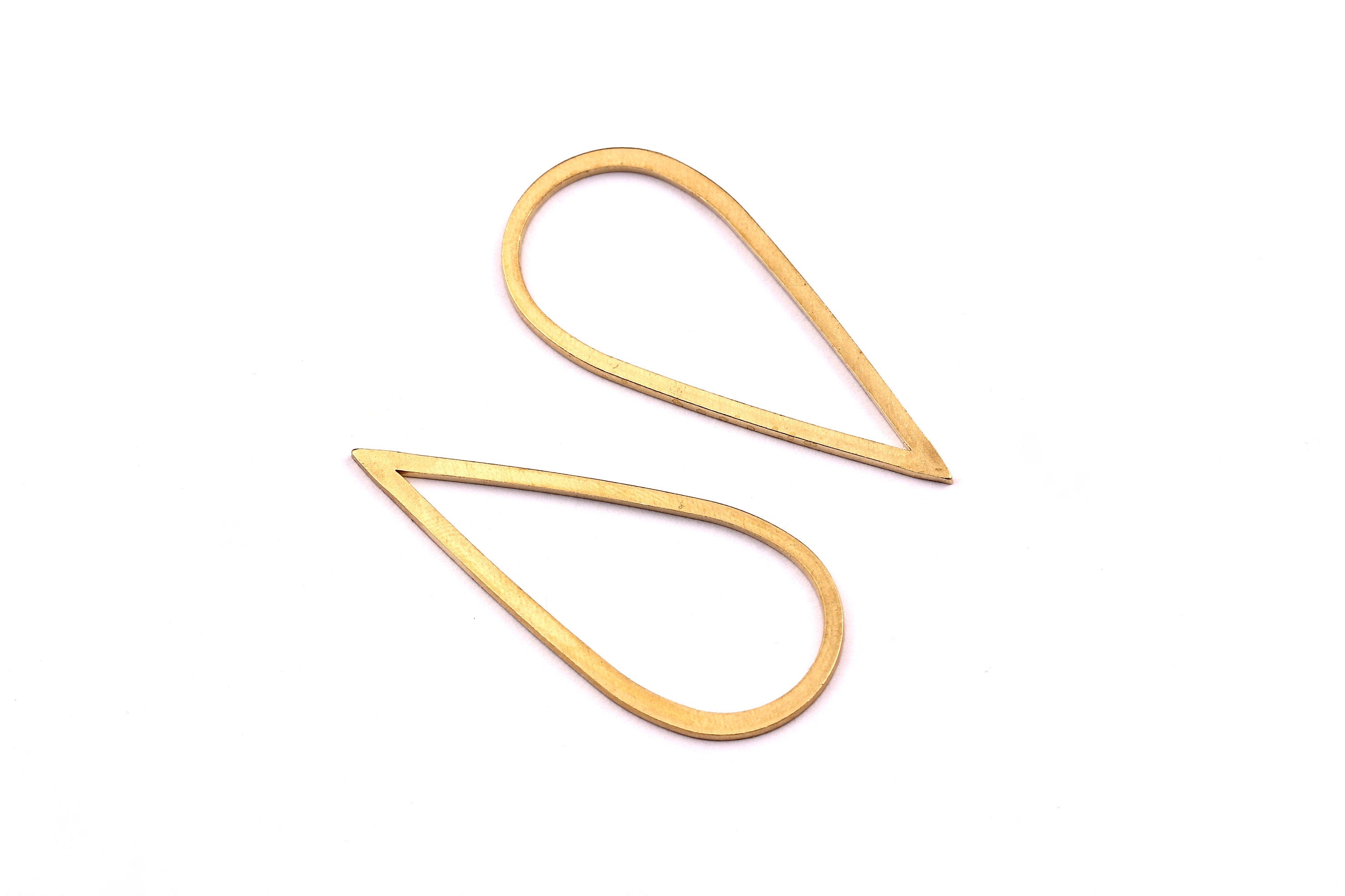 Brass Drop Charms - Drop Shpaed Raw Brass Connector - Geometric Charm - Jewelry Supplies - 40x18x1mm - PP1161 - DOMEDBAZAAR