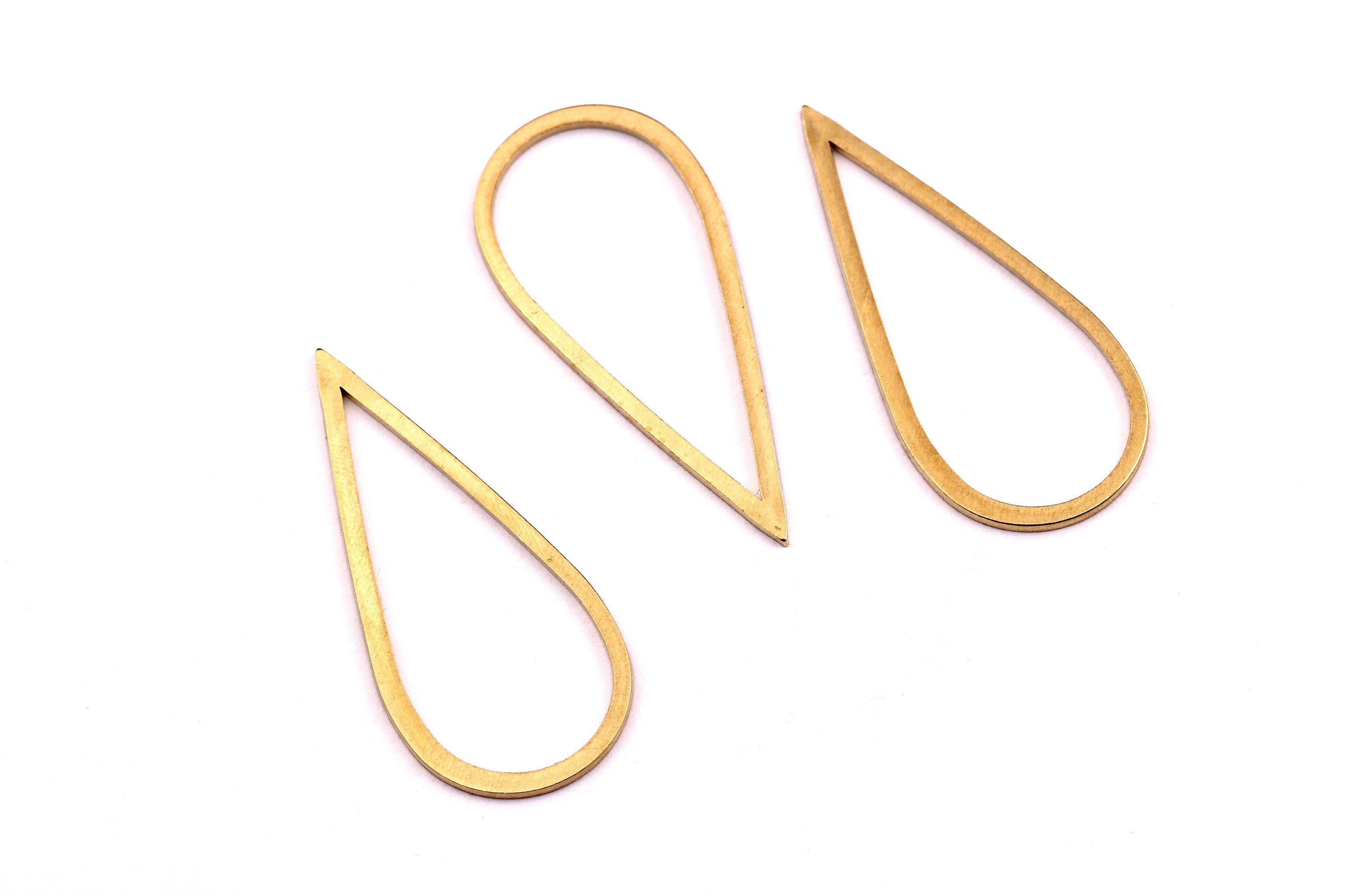 Brass Drop Charms - Drop Shpaed Raw Brass Connector - Geometric Charm - Jewelry Supplies - 40x18x1mm - PP1161 - DOMEDBAZAAR