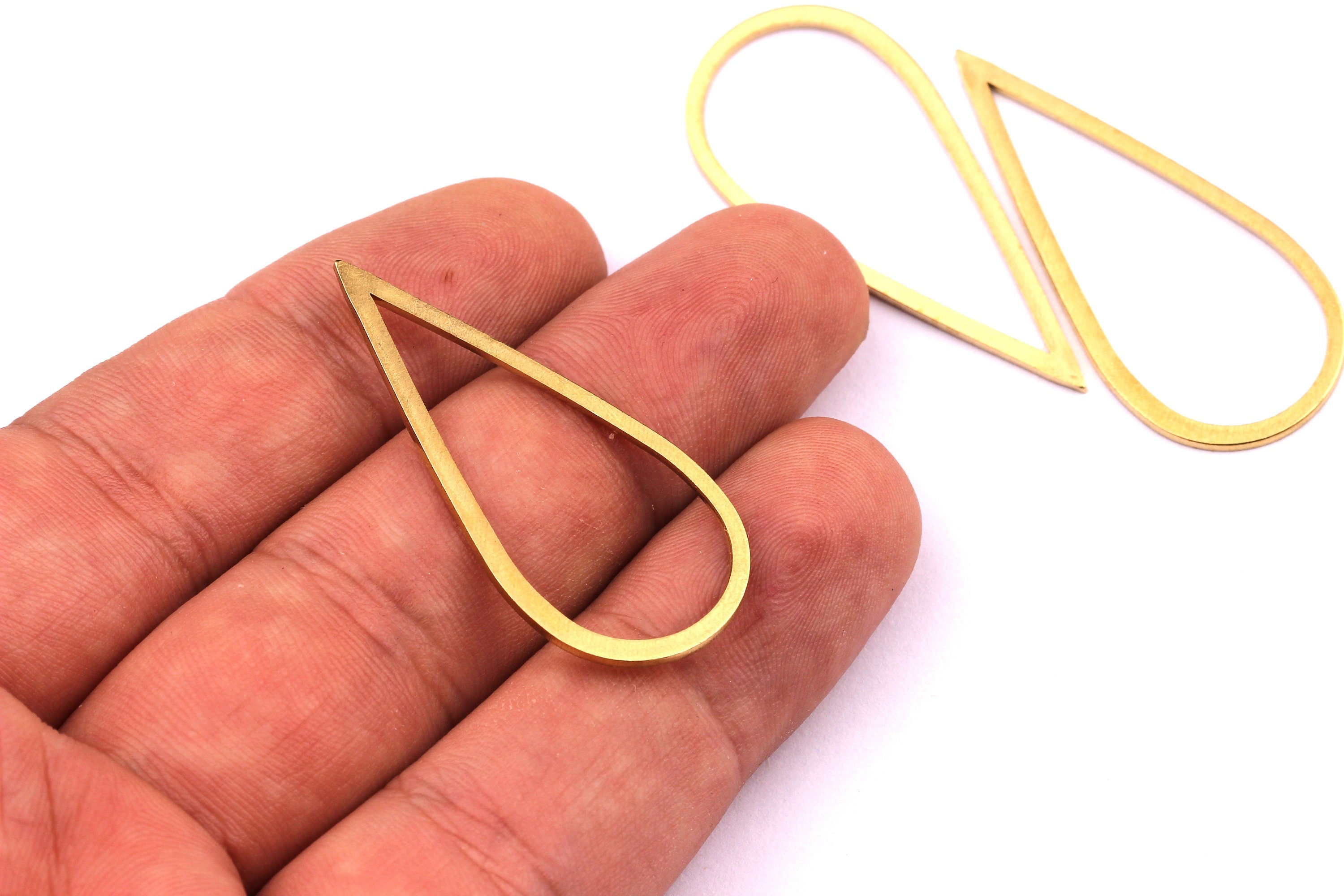 Brass Drop Charms - Drop Shpaed Raw Brass Connector - Geometric Charm - Jewelry Supplies - 40x18x1mm - PP1161 - DOMEDBAZAAR