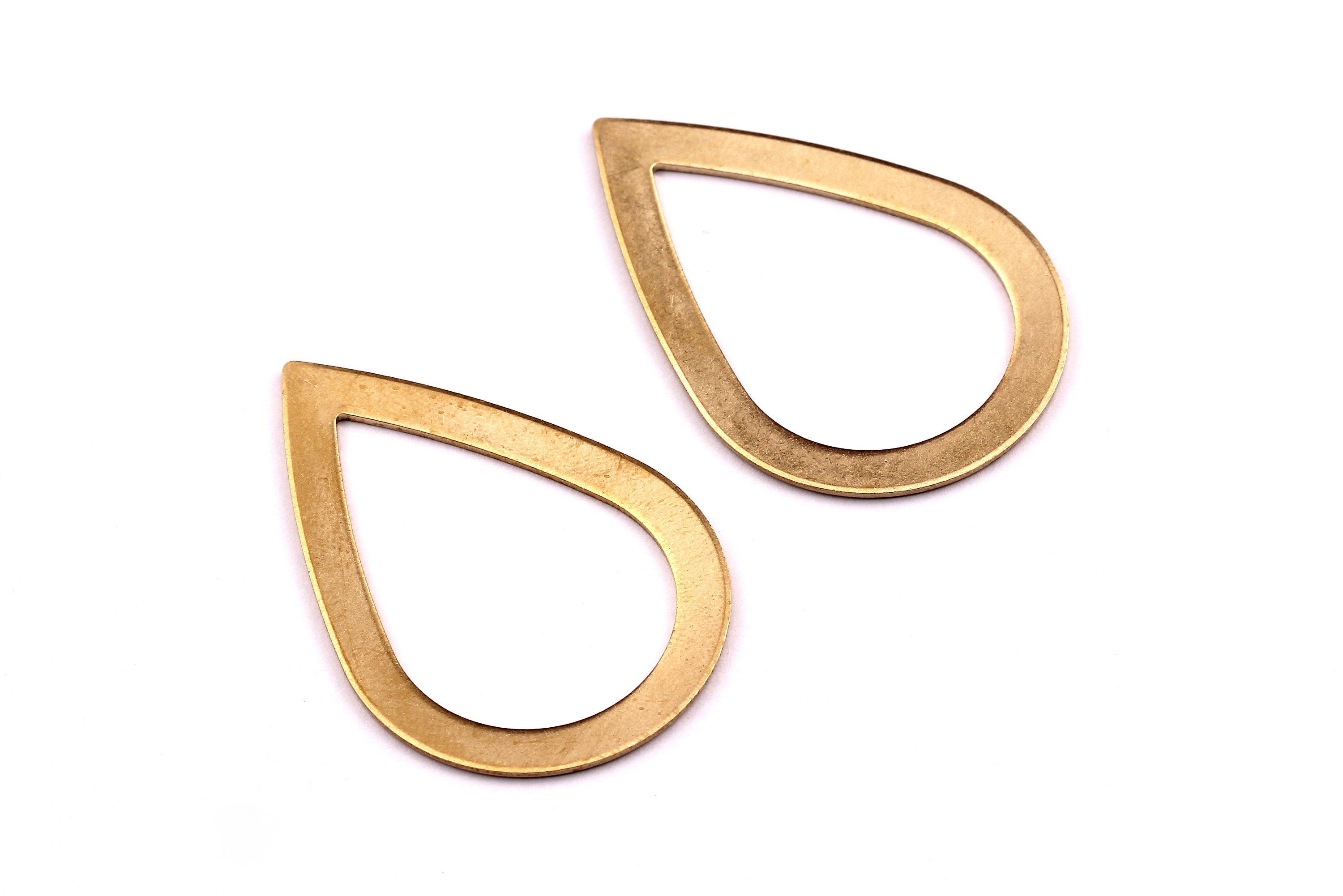 Brass Drop Charms - Drop Shaped Raw Brass Connector - Jewelry Supplies - 40x27x0.8mm - PP1238 - DOMEDBAZAAR