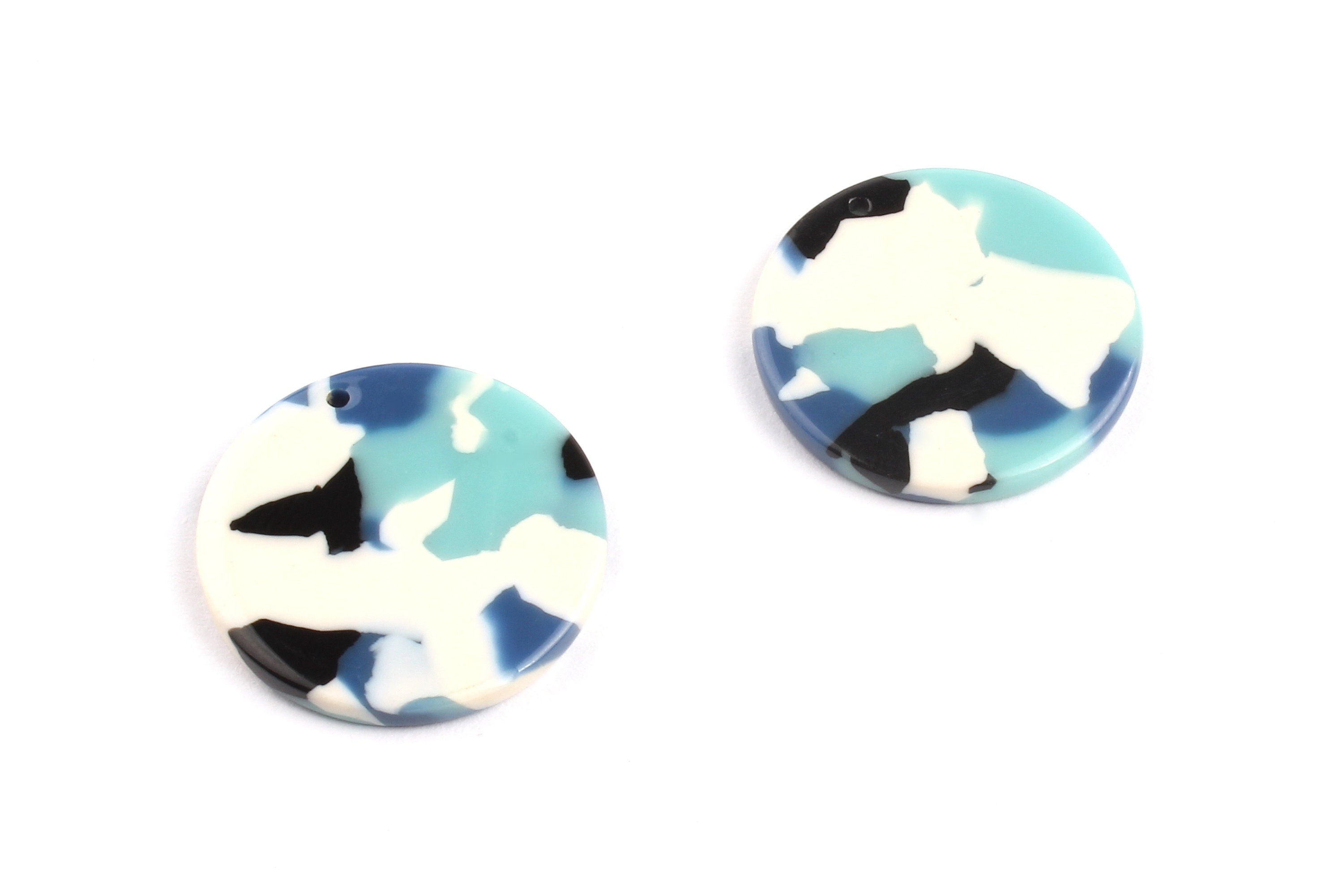 Acetate Round Charms - Coin Earrings and Pendant - Earring Findings - Jewelry Supplies - Color Code: A16 - 23.8x23.8mm - AC1076F - DOMEDBAZAAR
