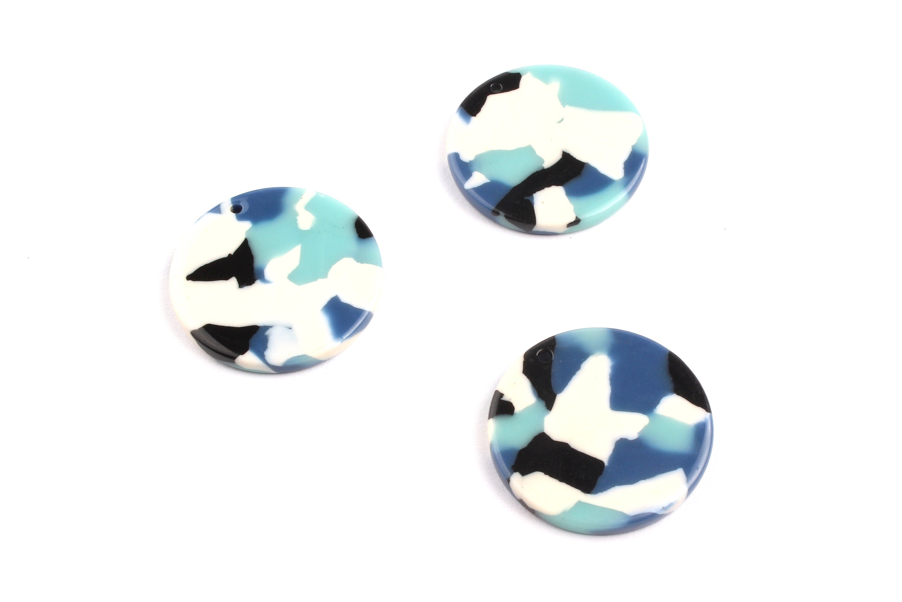 Acetate Round Charms - Coin Earrings and Pendant - Earring Findings - Jewelry Supplies - Color Code: A16 - 23.8x23.8mm - AC1076F - DOMEDBAZAAR