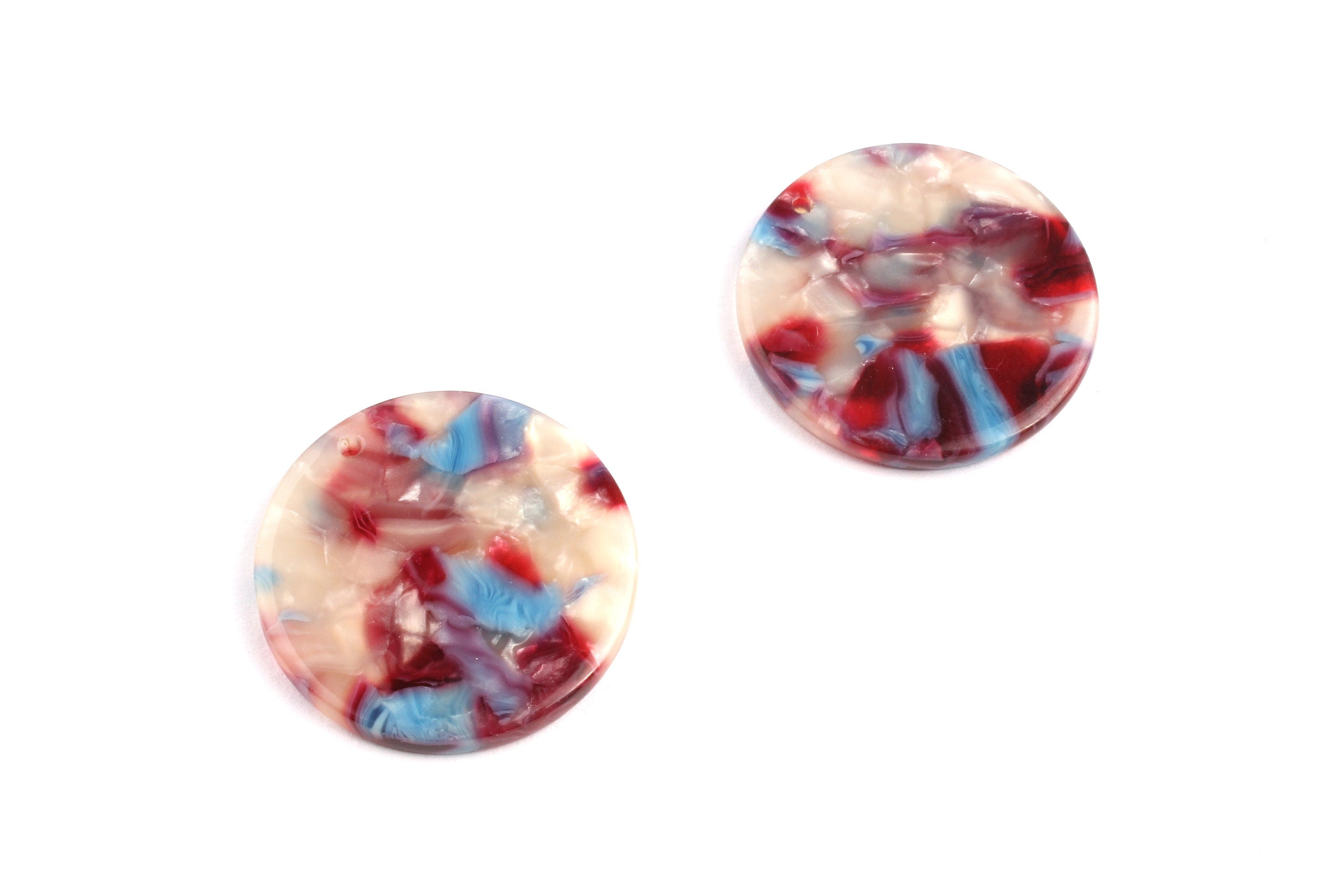Acetate Round Charms - Coin Earrings and Pendant - Earring Findings - Jewelry Supplies - Color code: A52 - 23.8x23.8mm - AC1076J - DOMEDBAZAAR