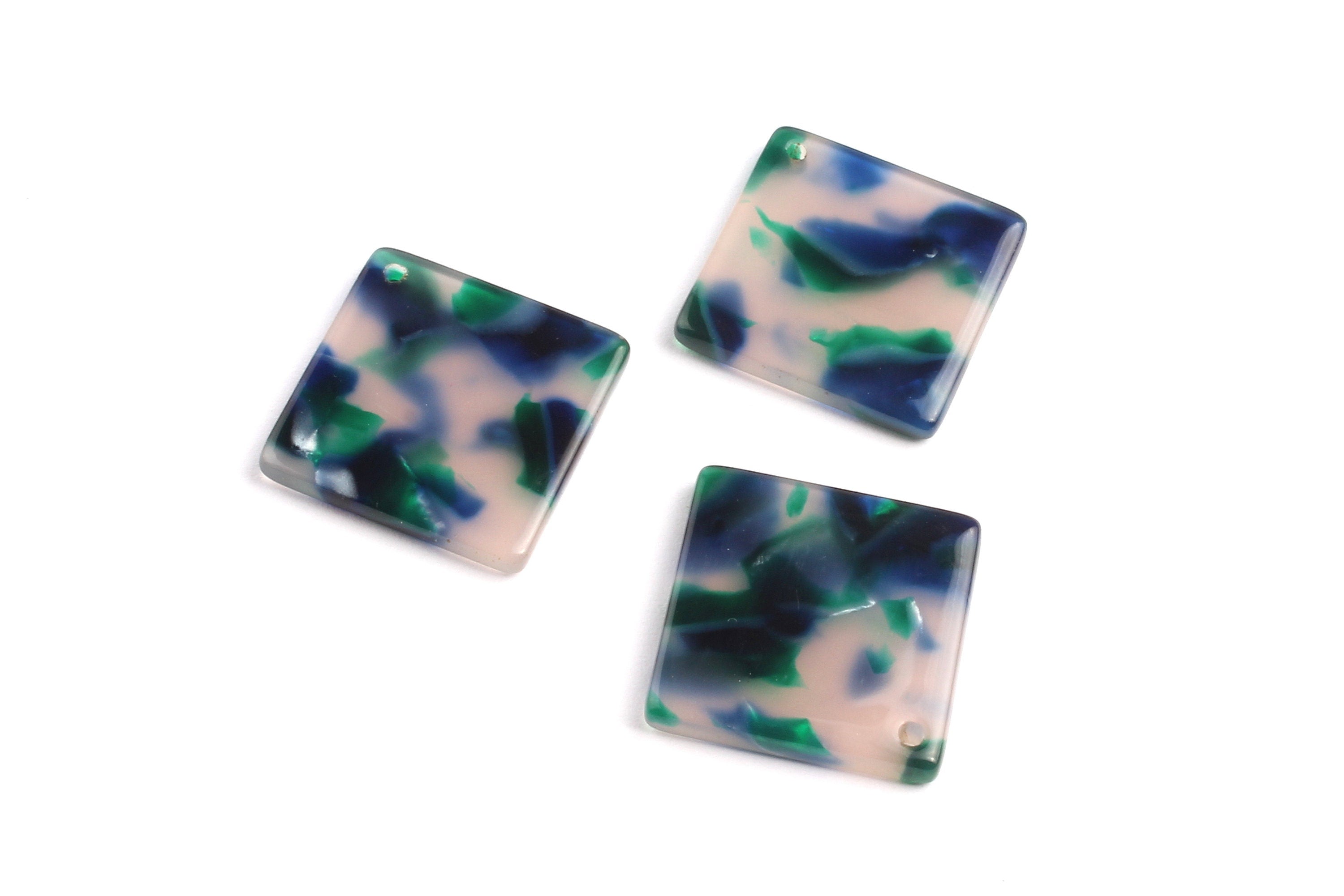 Acetate Square Charms - Square Earings and Pendant - Earring Findings - Jewelry Supplies - Color Code: A18 - 18x18mm - AC1078E - DOMEDBAZAAR