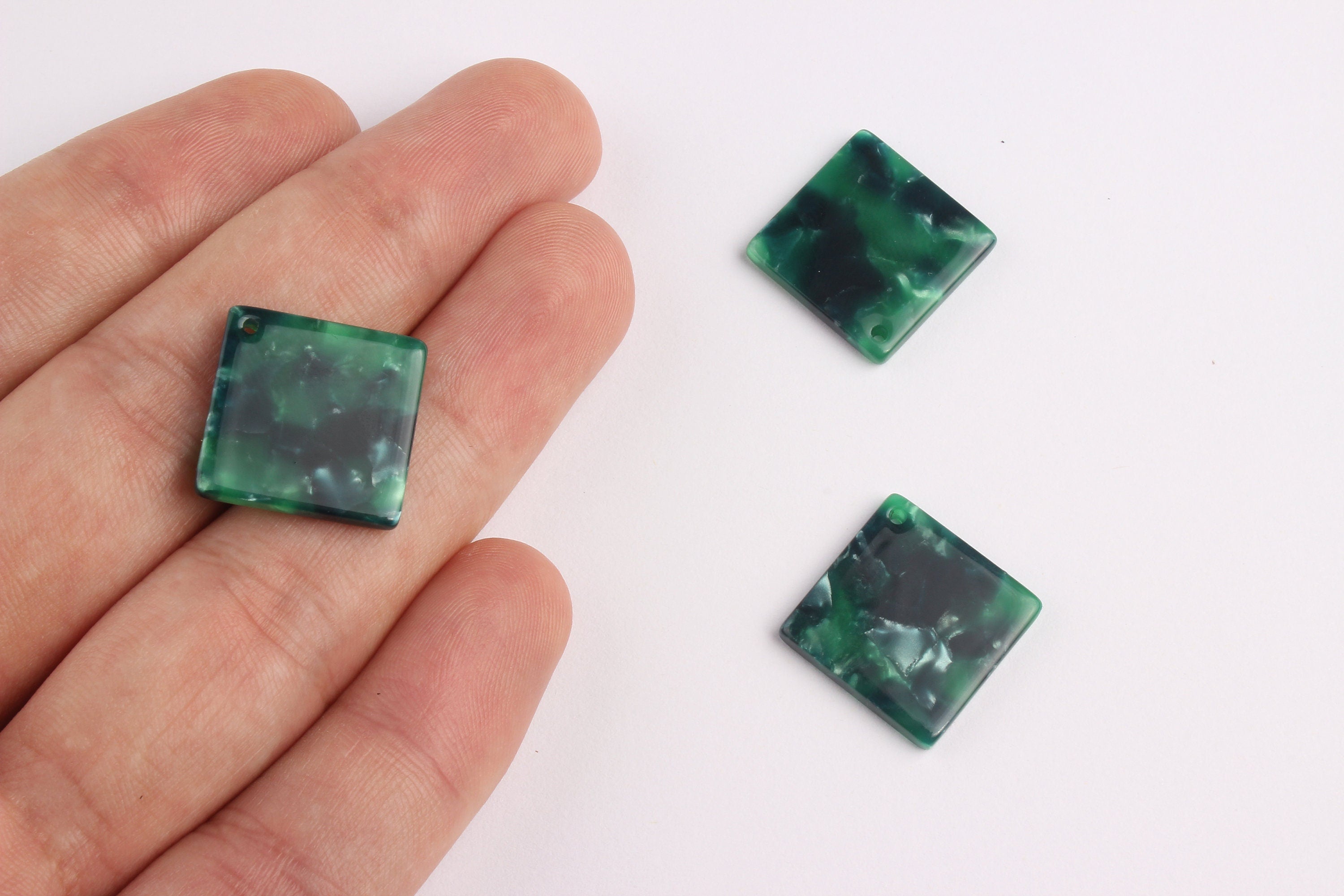 Acetate Square Charms - Square Earings and Pendant - Earring Findings - Jewelry Supplies - Color Code: A13 - 18x18mm - AC1078G - DOMEDBAZAAR