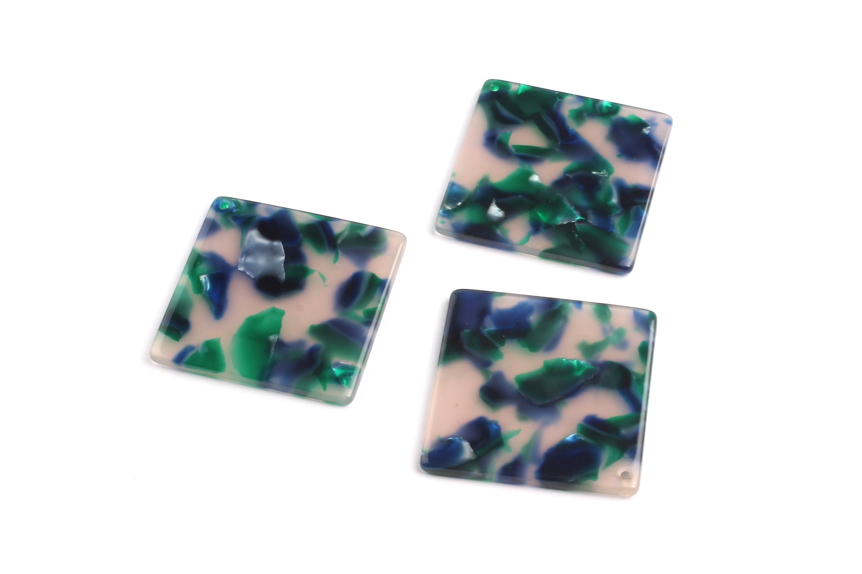 Acetate Square Charms - Square Earings and Pendant - Earring Findings - Jewelry Supplies - Color Code: A18 - 29.7x29.7mm - AC1079E - DOMEDBAZAAR