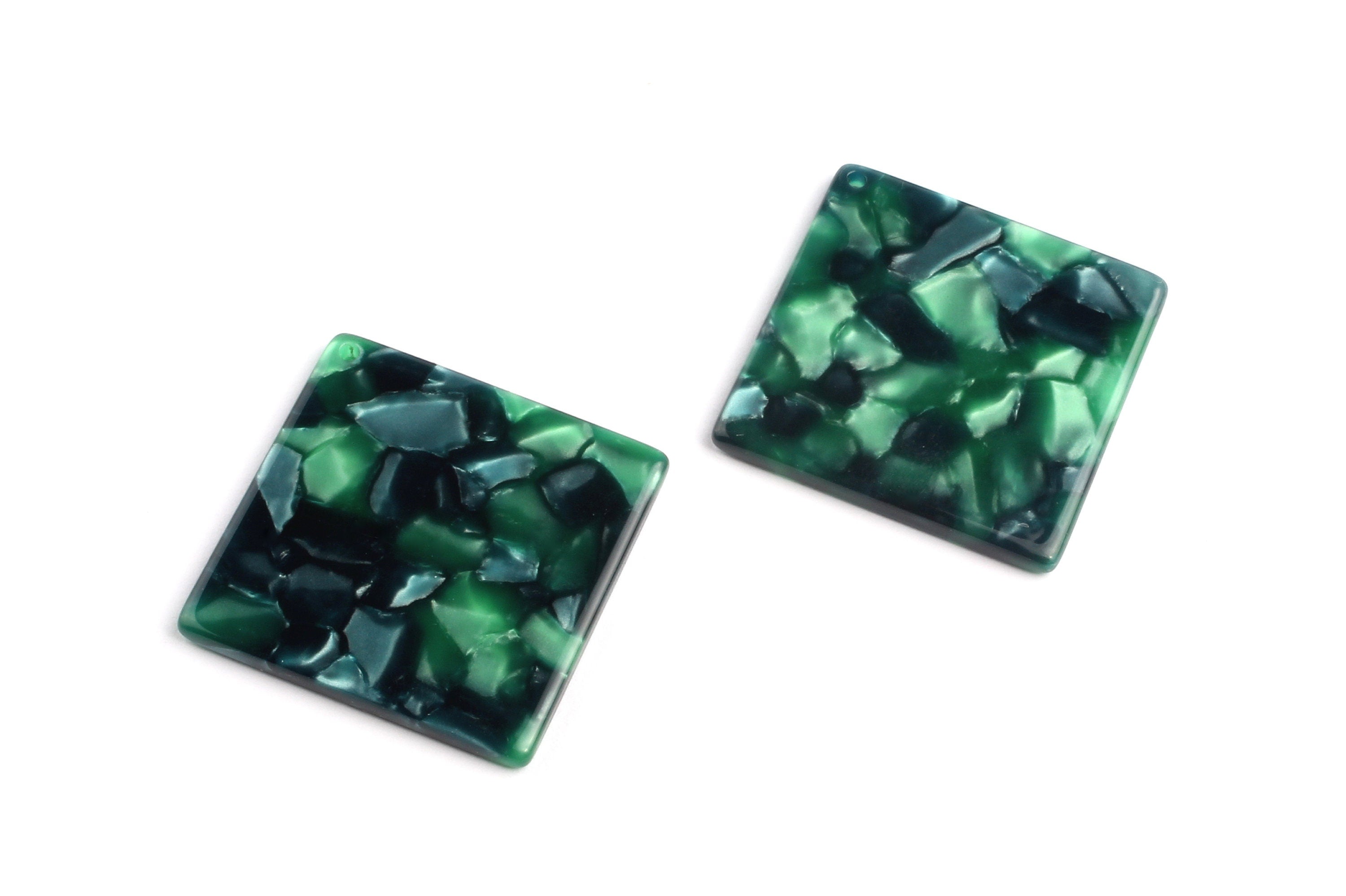 Acetate Square Charms - Square Earings and Pendant - Earring Findings - Jewelry Supplies - Color Code: A13 - 29.7x29.7mm - AC1079H - DOMEDBAZAAR