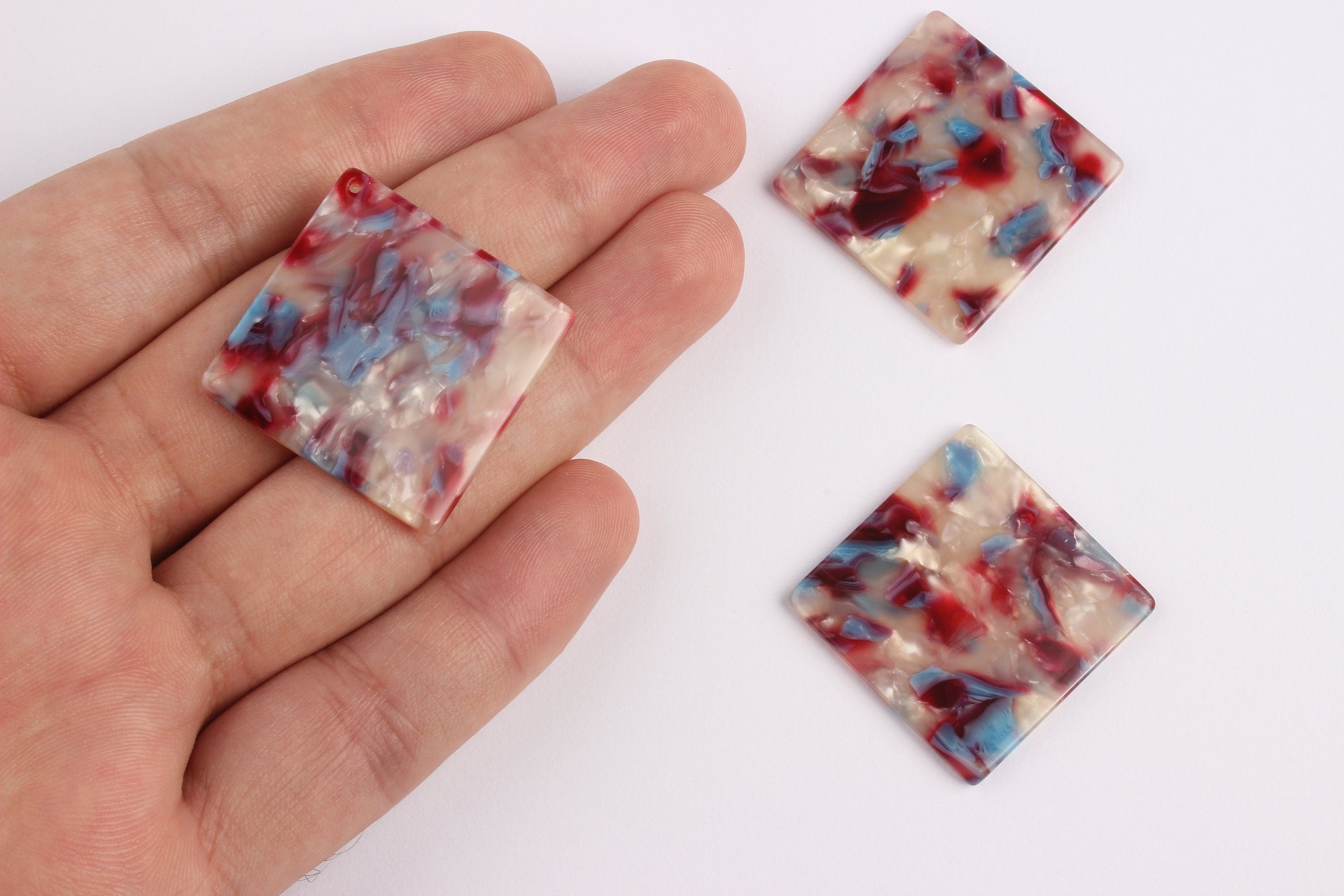 Acetate Square Charms - Square Earings and Pendant - Earring Findings - Jewelry Supplies - Color Code: A52 - 29.7x29.7mm - AC1079J - DOMEDBAZAAR