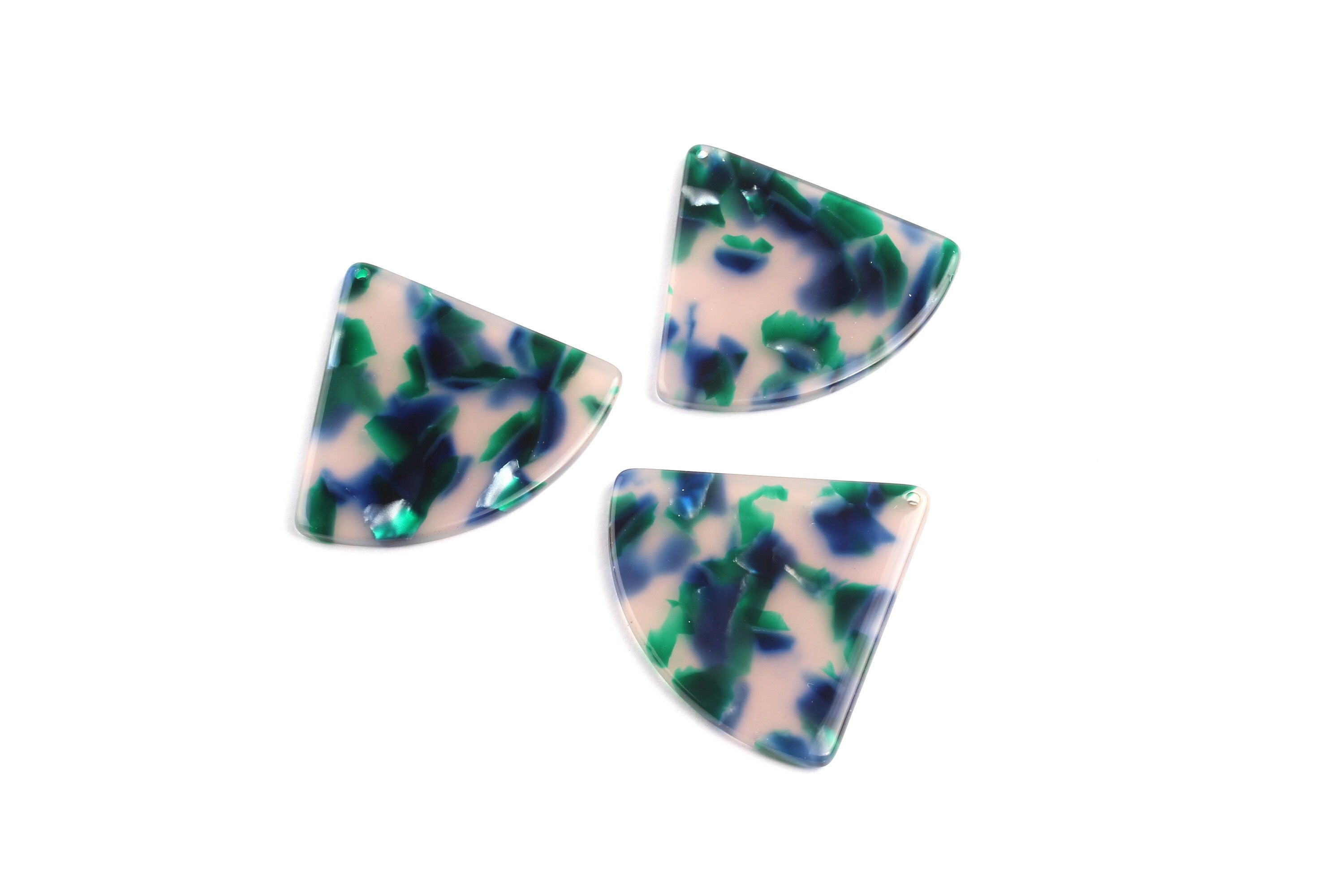Acetate Fan Charms - Pizza Slice Earrings and Pendant - Earring Findings - Jewelry Necklace - Color Code: A18 - 31.2x34.5mm - AC1081E - DOMEDBAZAAR