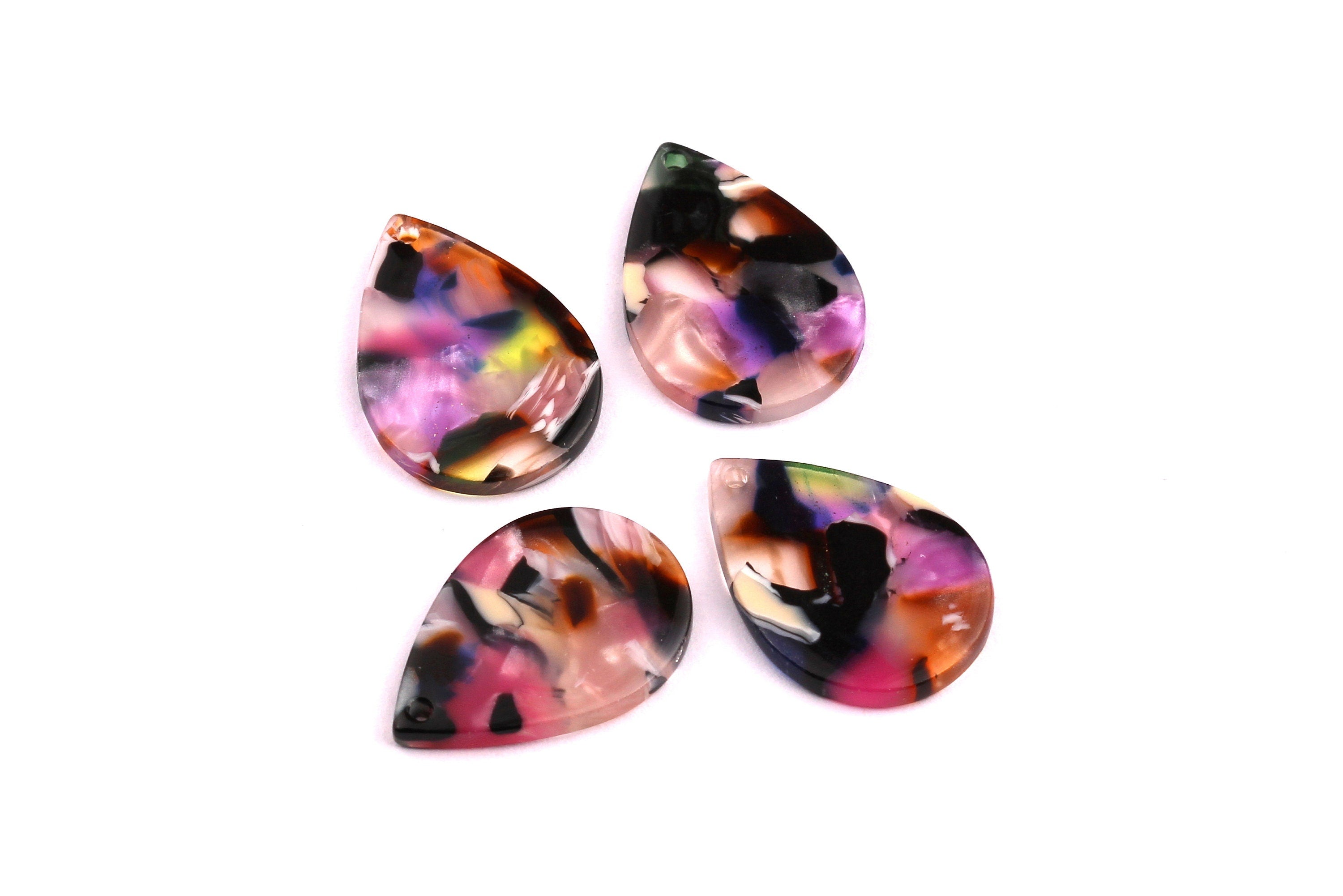 Acetate Drop Charms - Drop Earrings and Pendant - Earring Findings - Jewelry Supplies - Color Code: A11 - 21x2 mm - AC1024C - DOMEDBAZAAR