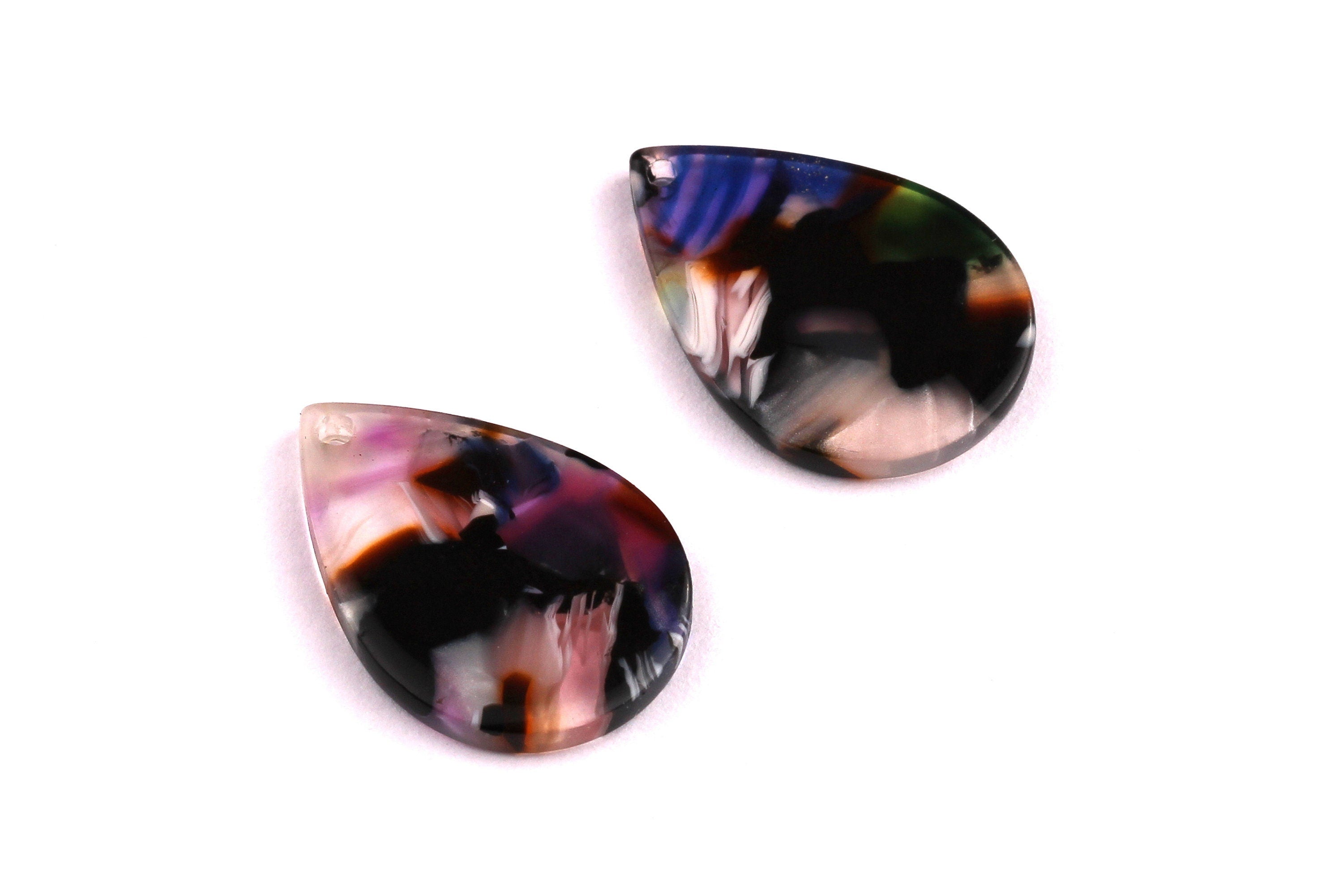 Acetate Drop Charms - Drop Earrings and Pendant - Earring Findings - Jewelry Supplies - Color Code: A11 - 21x2 mm - AC1024C - DOMEDBAZAAR