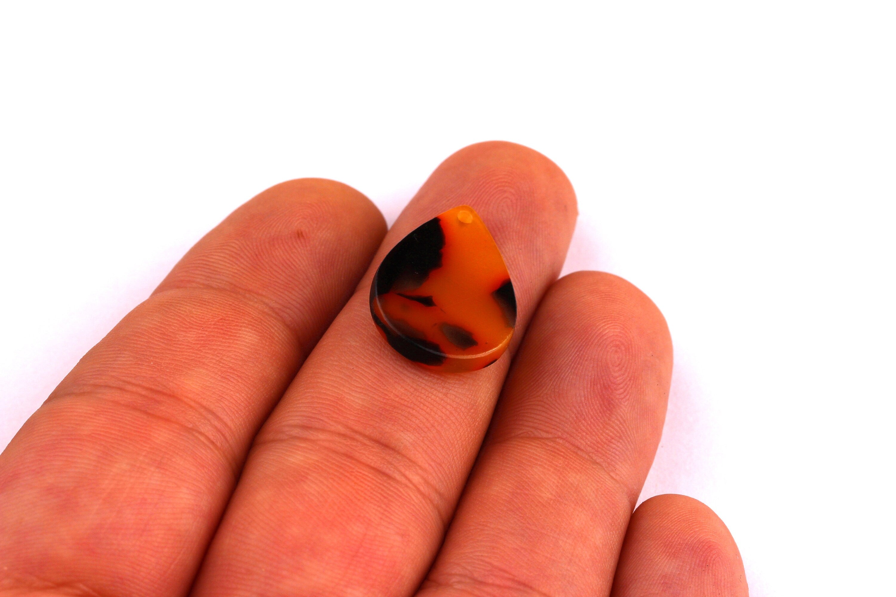 Acetate Drop Charms - Tortoise Shell Earrings - Drop Pendant - Jewelry Making Supplies - Color Code: A01 - 21x2.5 mm - AC1024F - DOMEDBAZAAR
