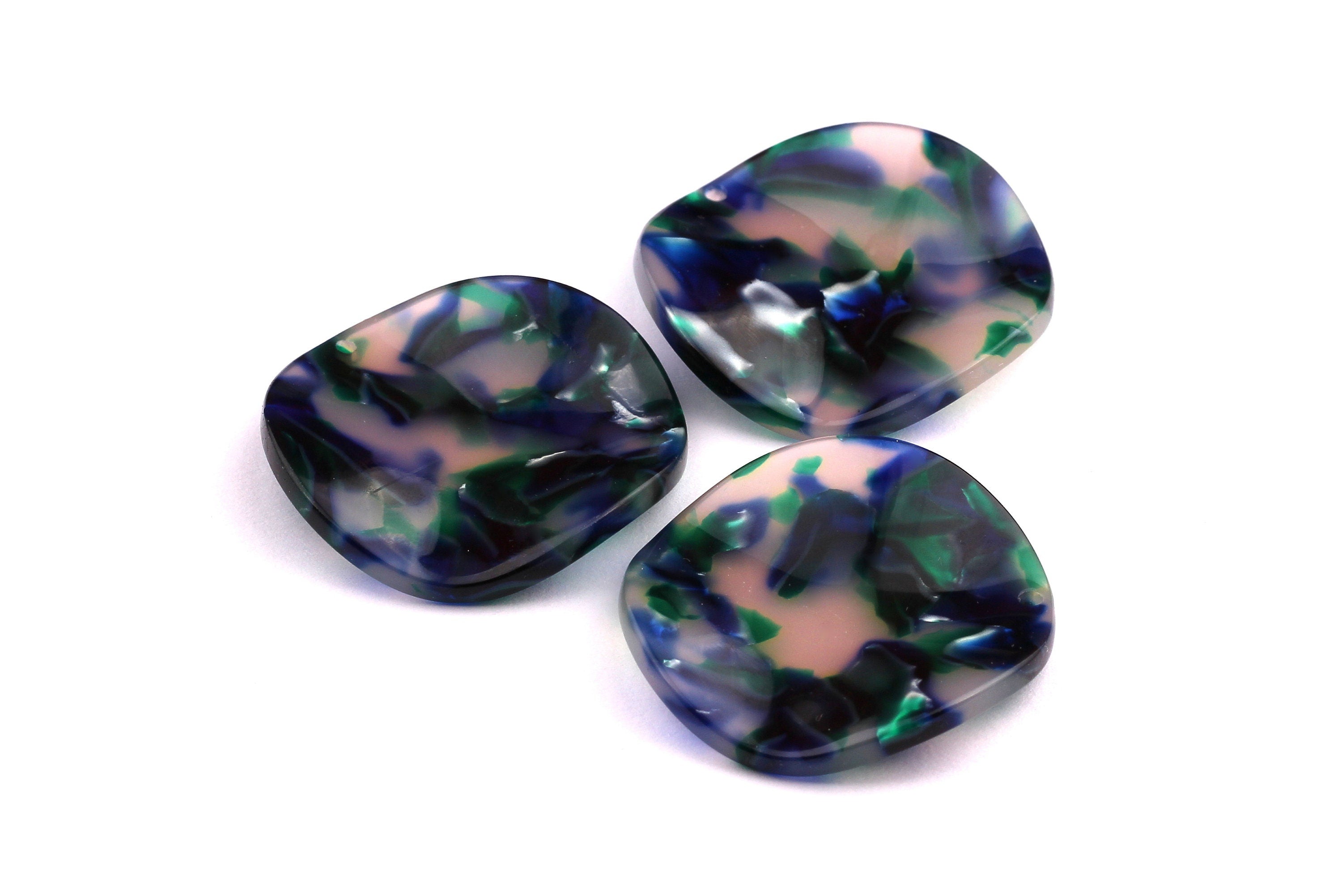 Acetate Wavy Disc Charms - Wavy Disc Earrings and Pendant - Earring Findings - Jewelry Supplies - Color Code: A18 - 34x2.5mm - AC1066F - DOMEDBAZAAR