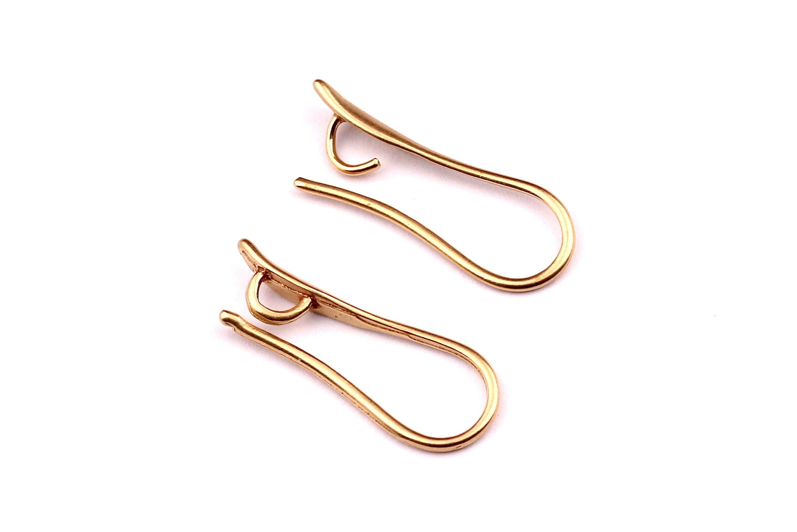 Brass Ear Wires - Raw Brass Ear Hooks - Earring Findings - Jewelry Supplies - 21x7.5mm - PP1164 - DOMEDBAZAAR
