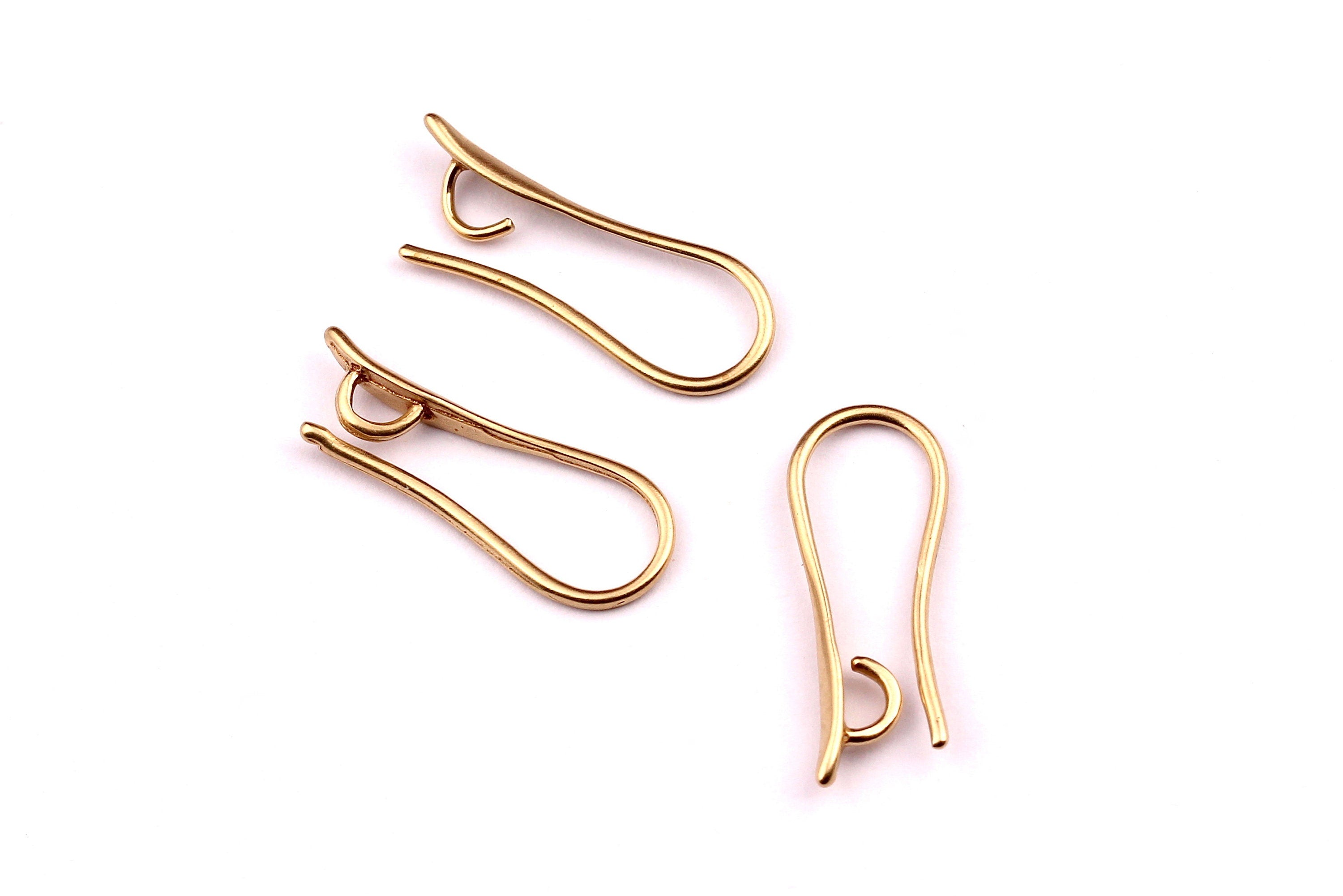 Brass Ear Wires - Raw Brass Ear Hooks - Earring Findings - Jewelry Supplies - 21x7.5mm - PP1164 - DOMEDBAZAAR