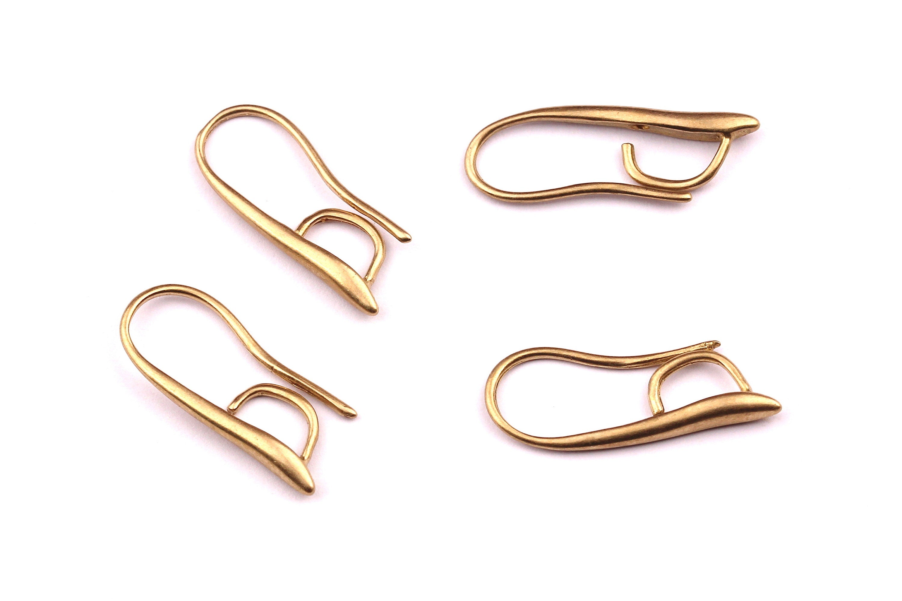 Brass Ear Wires - Raw Brass Ear Hooks - Earring Findings - Jewelry Supplies - 19x8.5mm - PP1166 - DOMEDBAZAAR