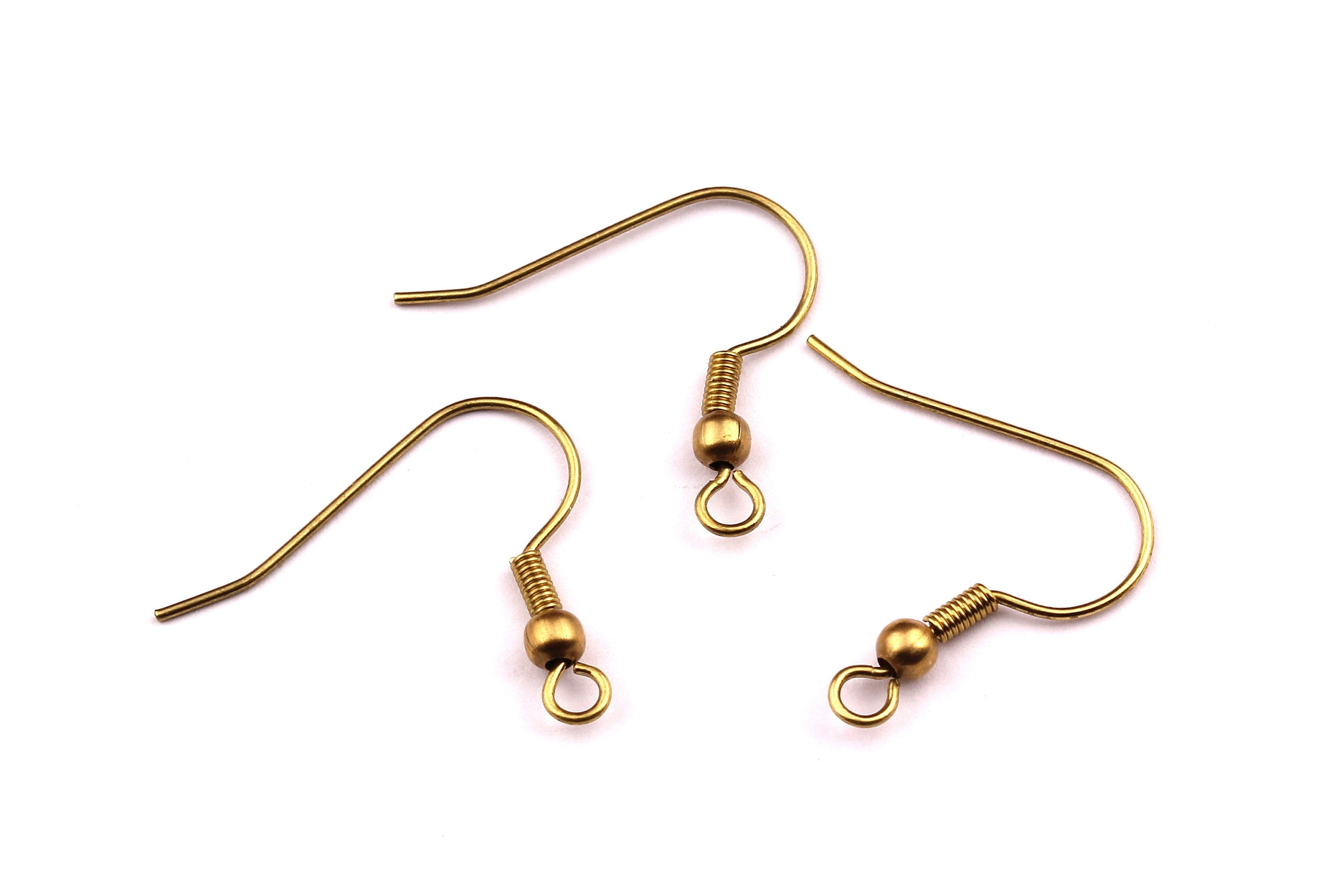 Brass Earring Hook - Raw Brass Ear Wires - Earring Findings - Jewelry Supplies - 19x8.5mm - PP1167 - DOMEDBAZAAR