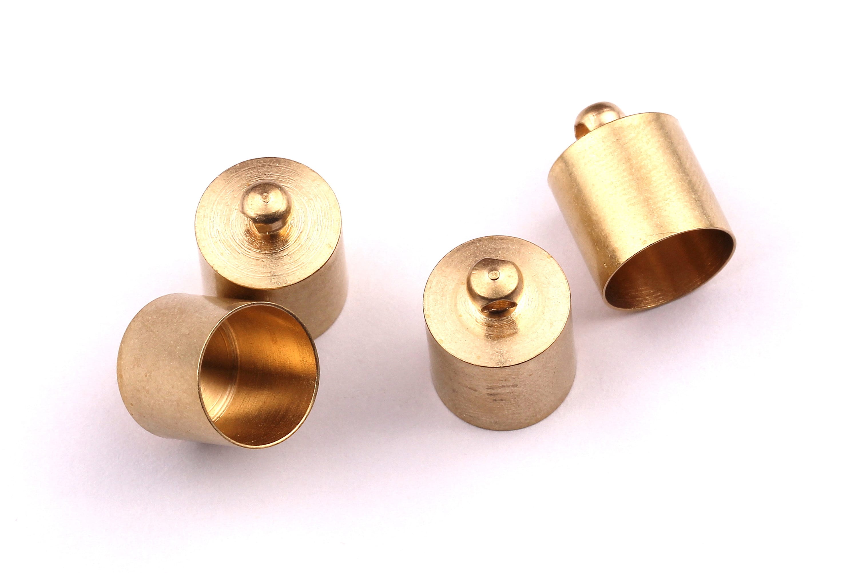 Brass Tassel End Caps - Raw Brass Barrel End - Cord End Caps - Cord Ends - Jewelry Supplies - 13.5x10mm - PP1170 - DOMEDBAZAAR