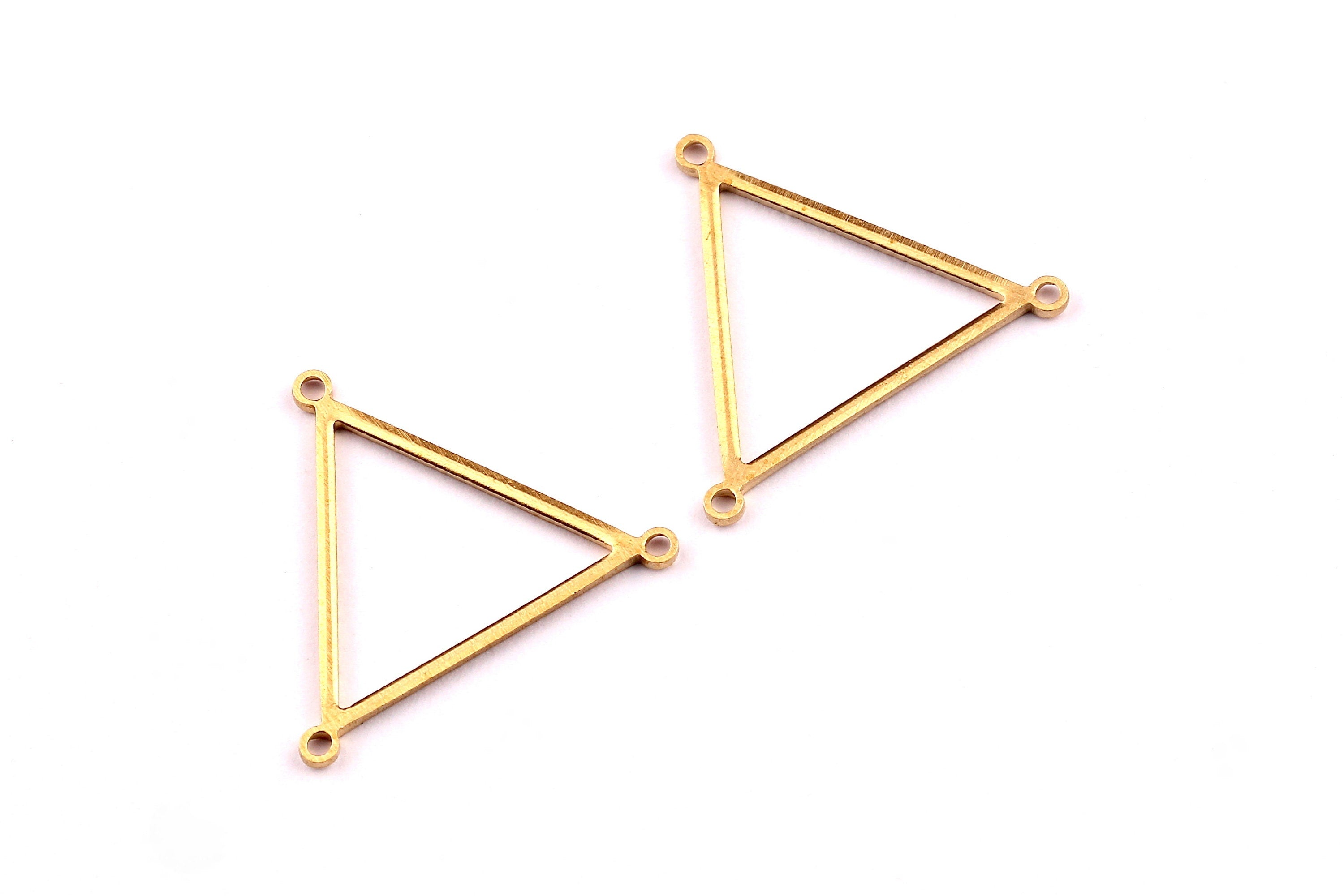 Brass Triangle Charms - Triangle Shaped Raw Brass Connector - Jewelry Supplies - 18 x20x1mm - PP1191 - DOMEDBAZAAR