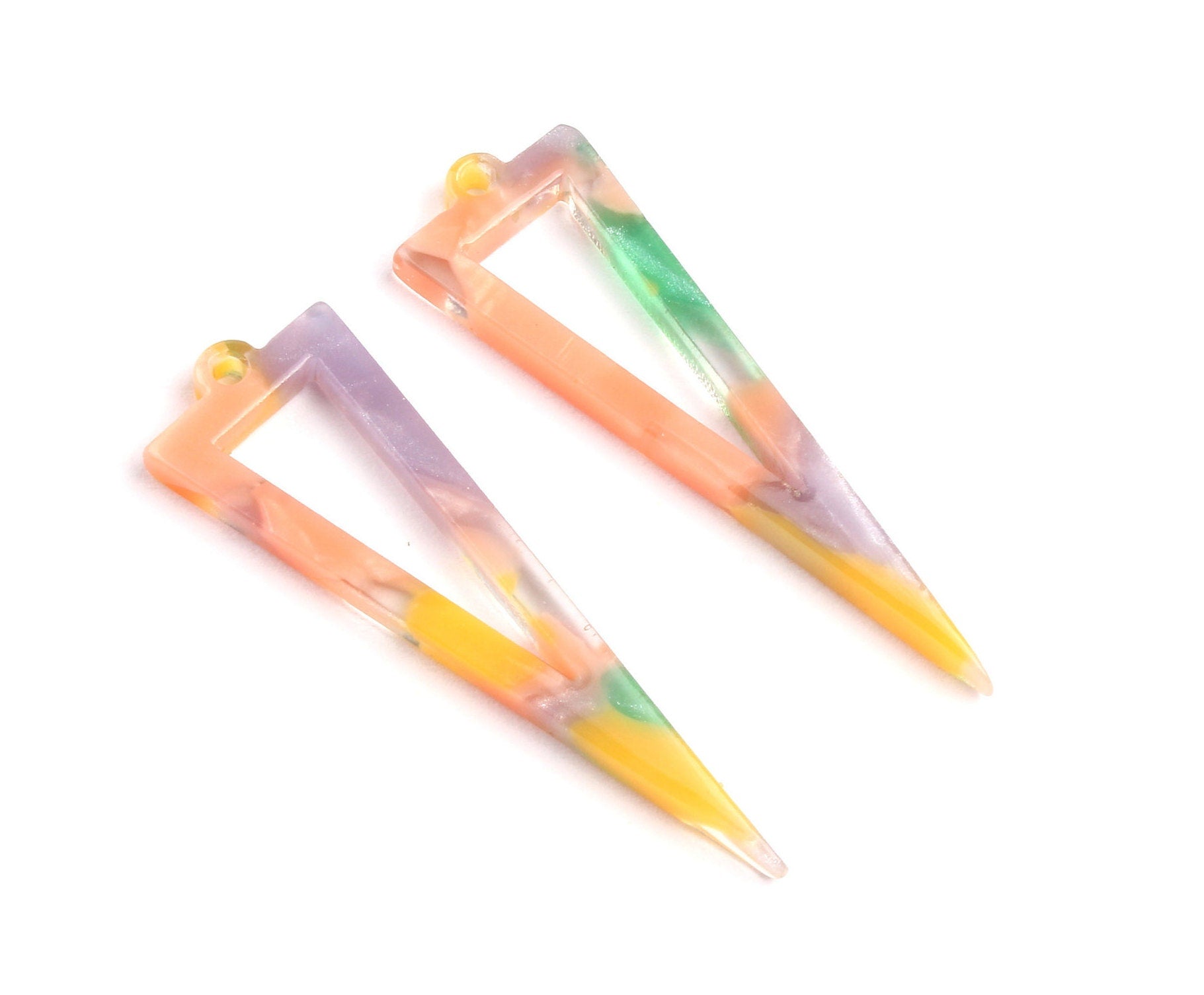 Acetate Triangle Charms - Triangle Earrings and Pendant - Earring Findings - Necklace Pendant - Color Code: A85 - 53.6x17.5mm - AC1084E - DOMEDBAZAAR
