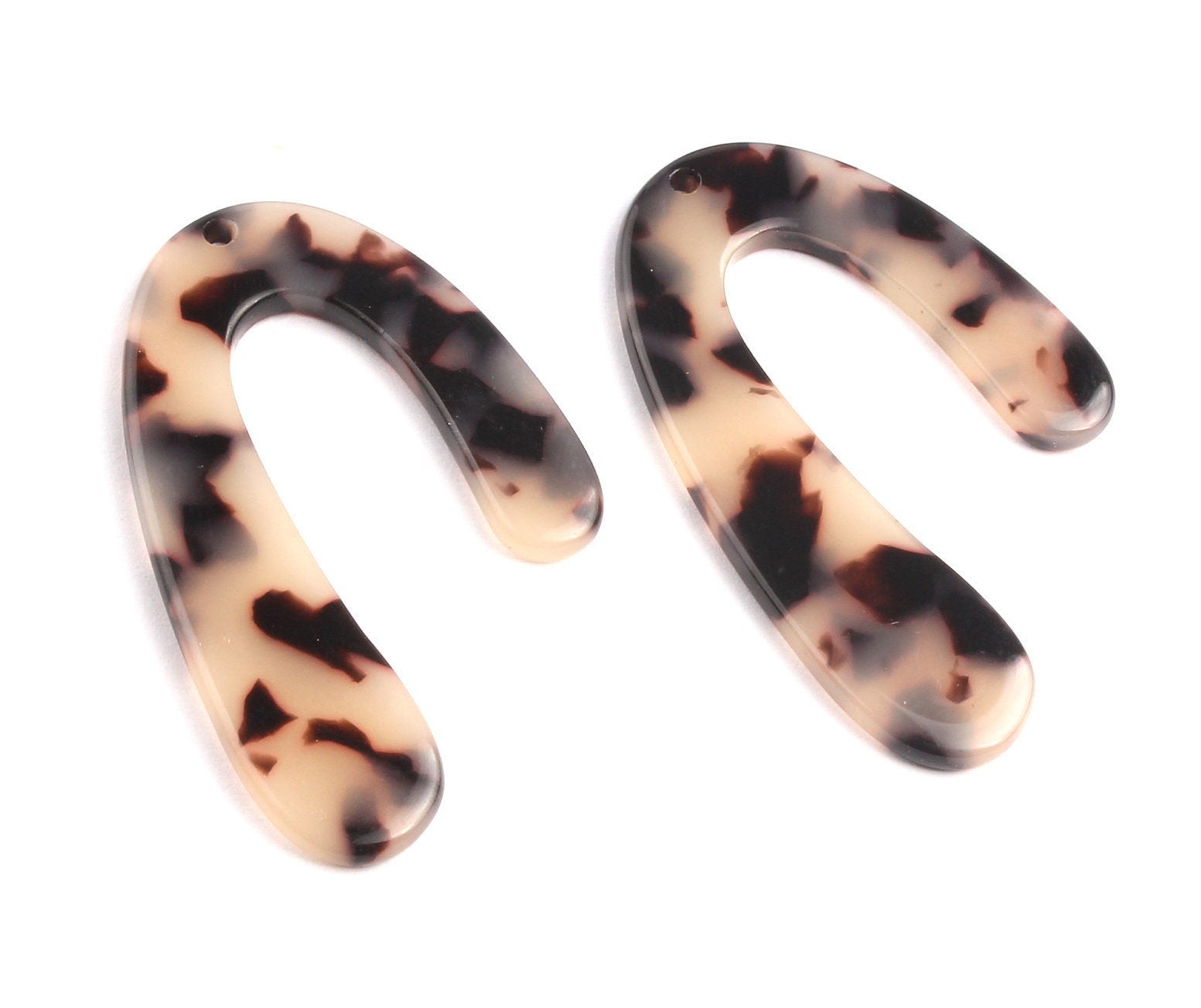 Acetate U Charms - Blonde Tortoise Shell Earrings - U Earrings and Pendant - Necklace Pendant - Color Code: A07 - 44.1x29.9mm - AC1083B - DOMEDBAZAAR