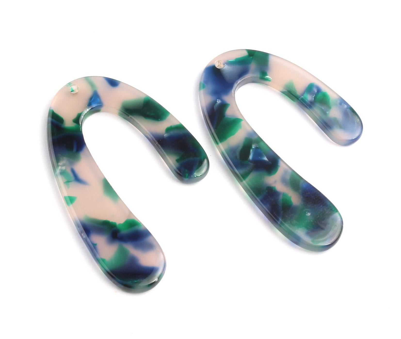 Acetate U Charms - U Earrings and Pendant - Earring Findings - Necklace Pendant - Color Code: A18 - 44.1x29.9mm - AC1083E - DOMEDBAZAAR