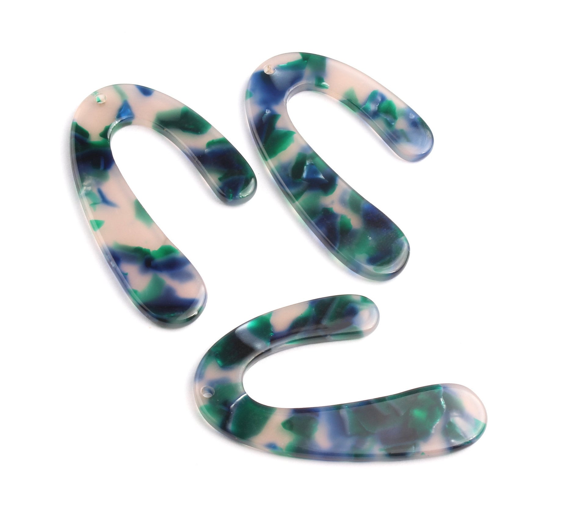 Acetate U Charms - U Earrings and Pendant - Earring Findings - Necklace Pendant - Color Code: A18 - 44.1x29.9mm - AC1083E - DOMEDBAZAAR