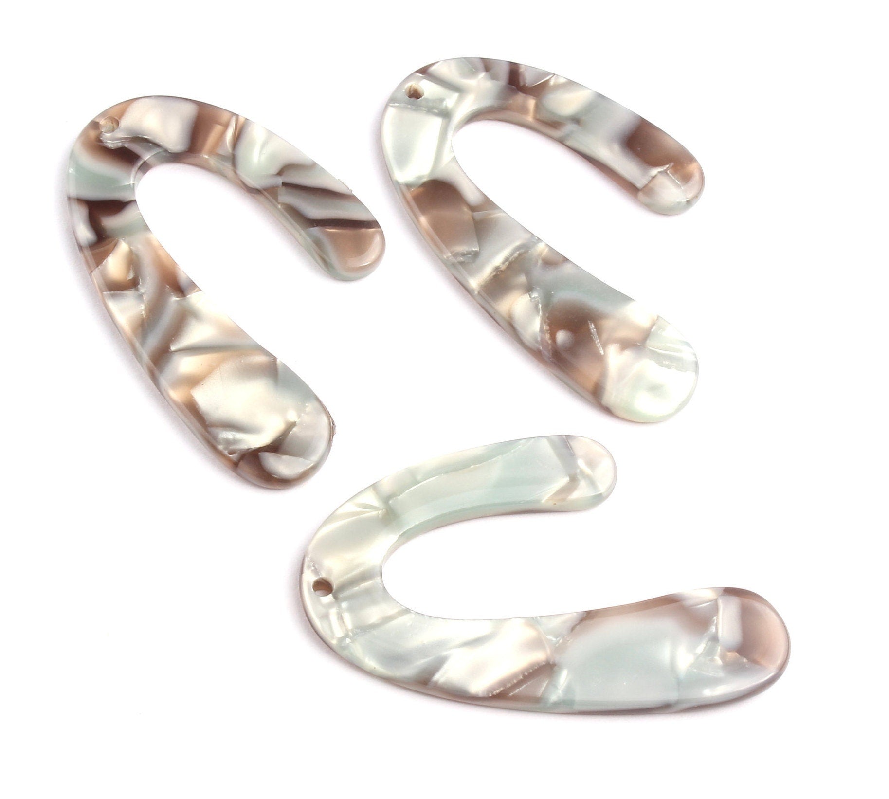 Acetate U Charms - U Earrings and Pendant - Earring Findings - Necklace Pendant - Color Code: A22 - 44.1x29.9mm - AC1083G - DOMEDBAZAAR