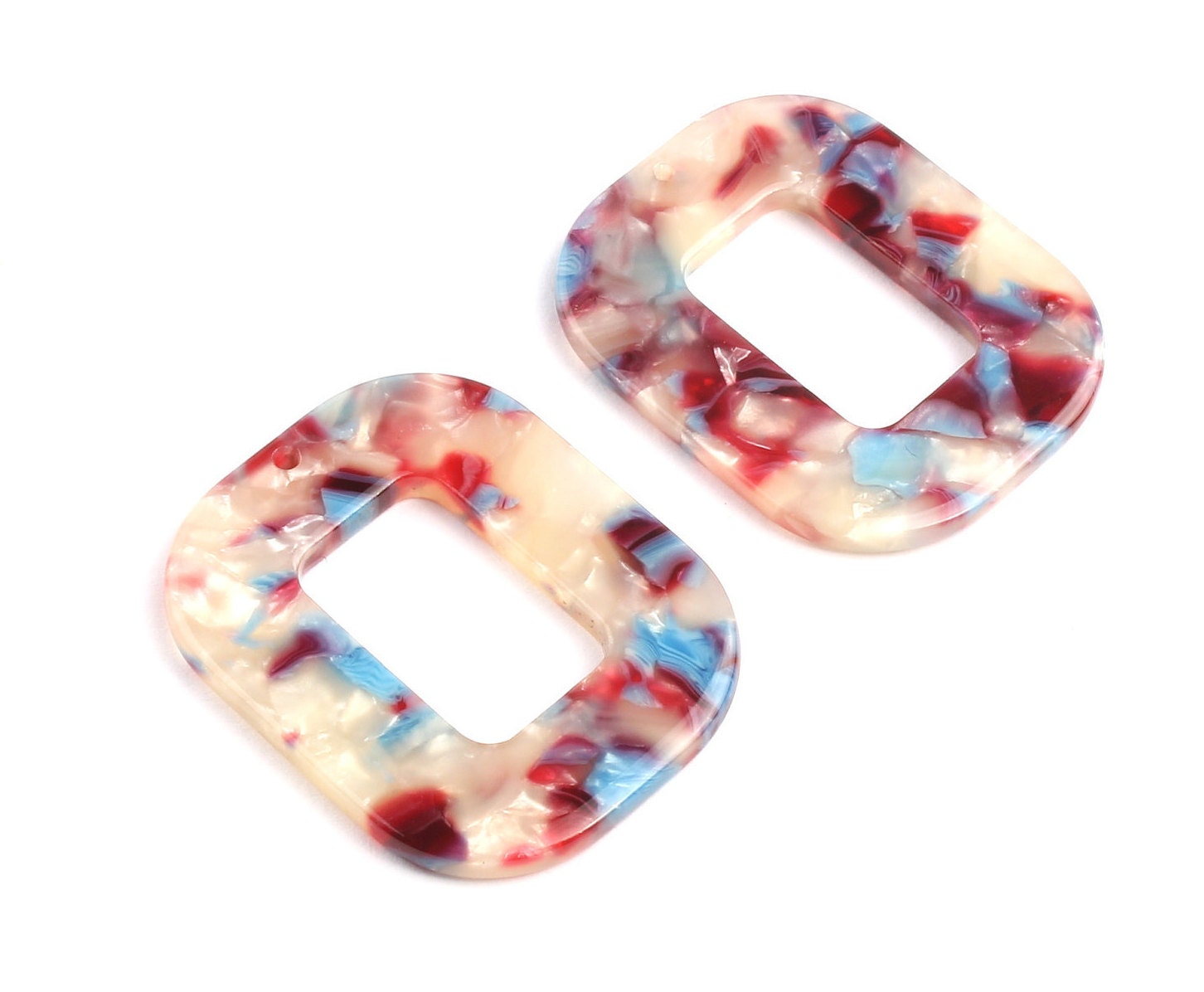 Acetate Rectangle Charms - Rectangle Earrings and Pendant - Earring Findings - Jewelry Supplies - Color Code: A52 - 32.4x26.5mm - AC1080J - DOMEDBAZAAR