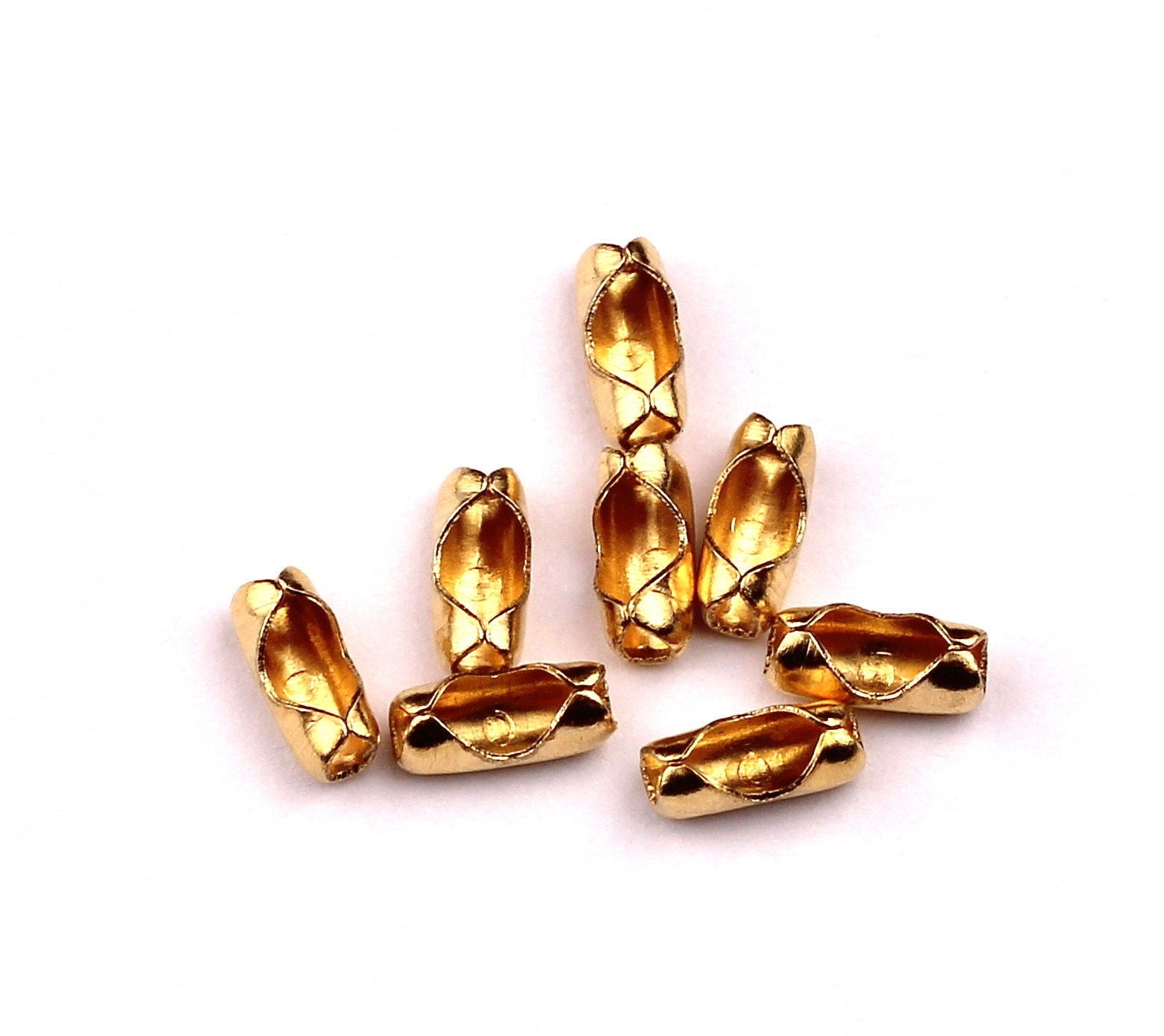1.5 Ball Chain Connector - 1.5 Brass Chain Connector - 1.5 Raw Brass Connector Clasp - Jewelry Supplies - 6x2.3mm - PP1100 - DOMEDBAZAAR
