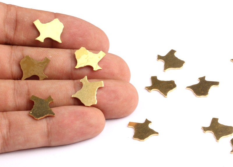 Brass Texas State Charms - Texas State Shaped Raw Brass Pendant - Jewelry Supplies - 14.5x14.5mm - PP1260 - DOMEDBAZAAR