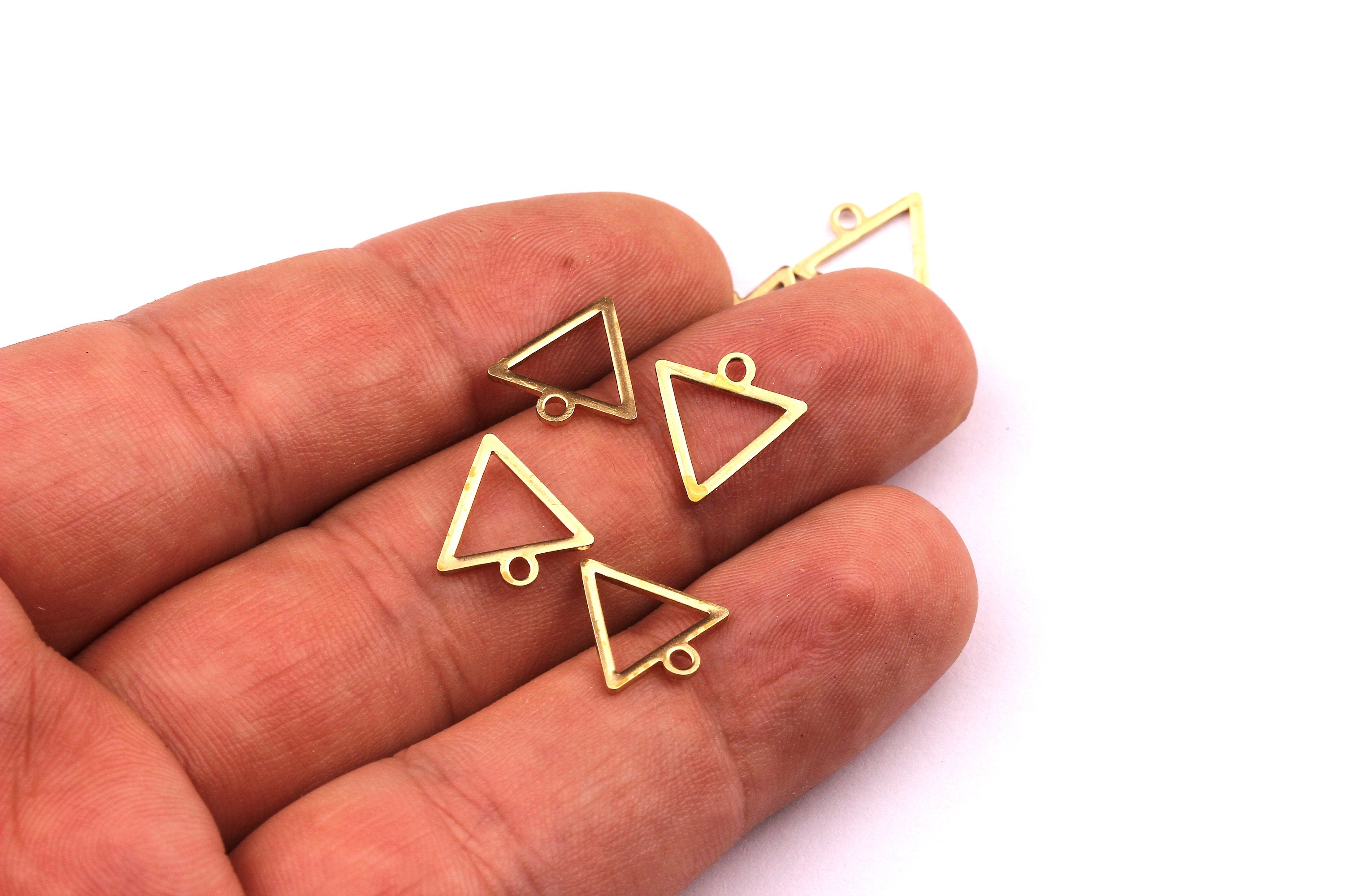 Brass Triangle Shaped - Brass Triangle Connector - Brass Connector - Jewelry Making - 12x0.8mm- PP1196 - DOMEDBAZAAR