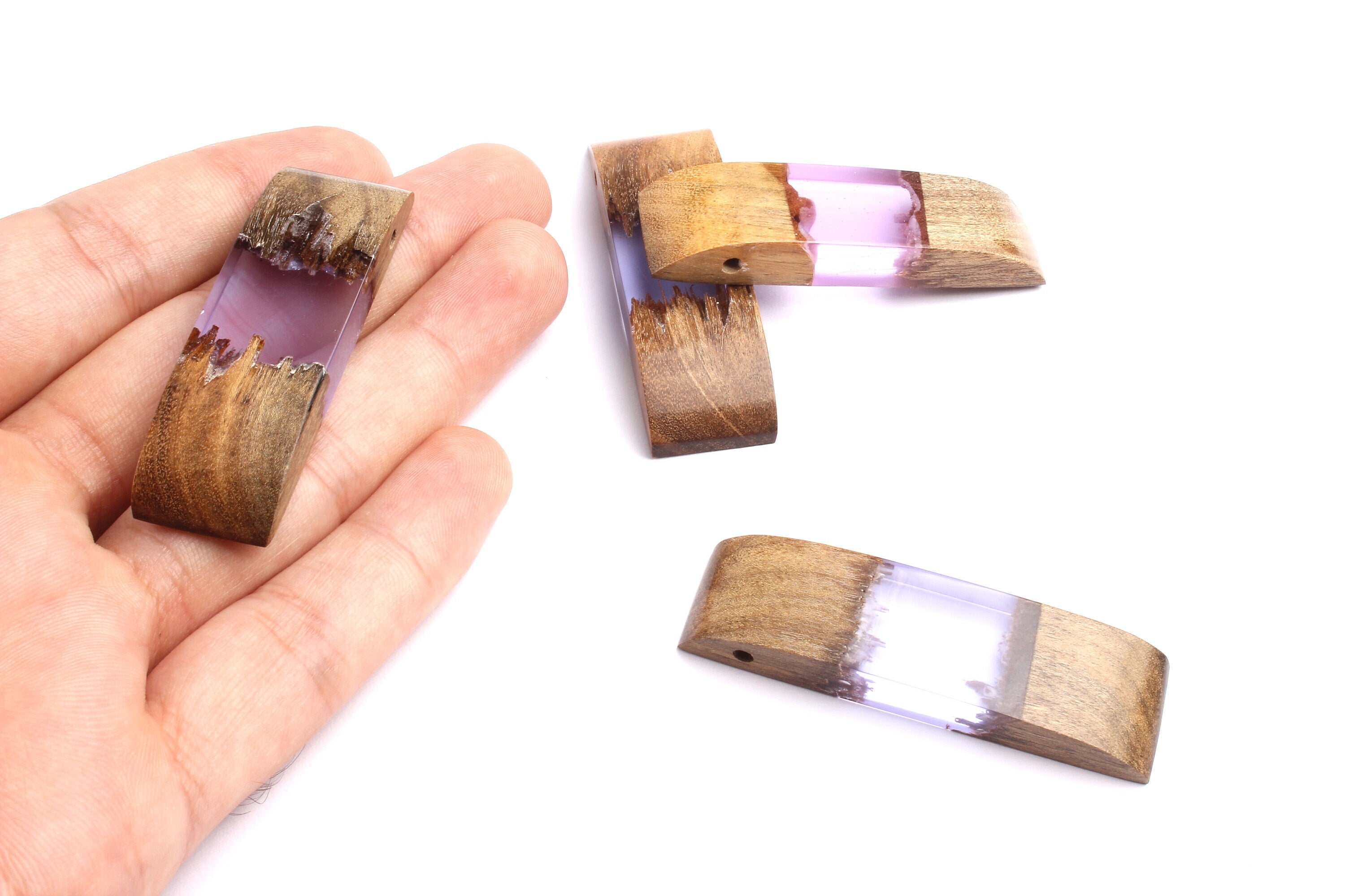 Griding Glue Oak Bark Wood Pendant - Purple Oak Bark Griding Glue - Griding Glue Pendant - 56.2x16.7x8.07mm - BB1049C - DOMEDBAZAAR