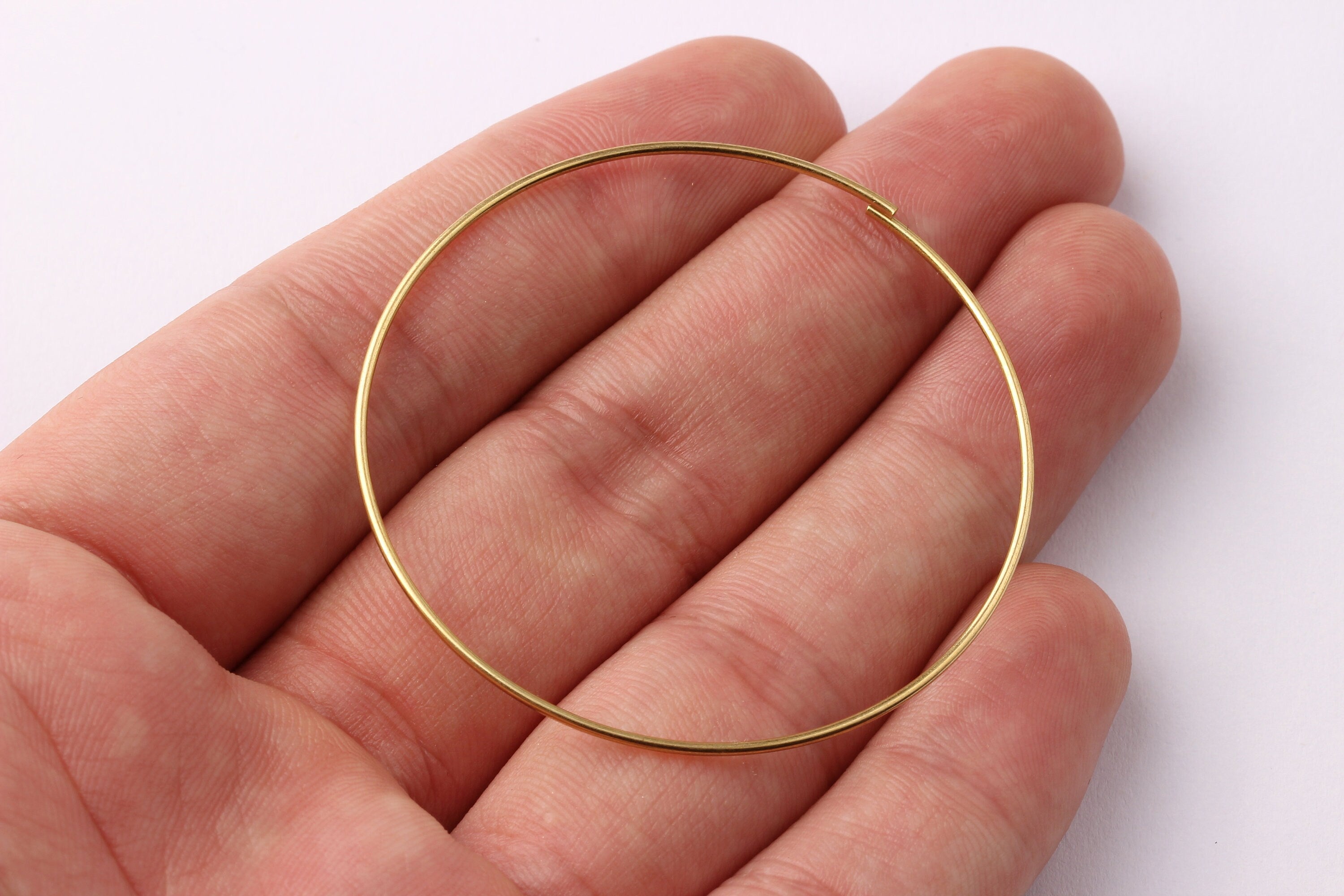 50mm Brass Open Circle Connectors - Raw Brass Open Circle Connectors - Jewelry Supplies - Making Jewelery - 50x50x1mm - PP1281 - DOMEDBAZAAR