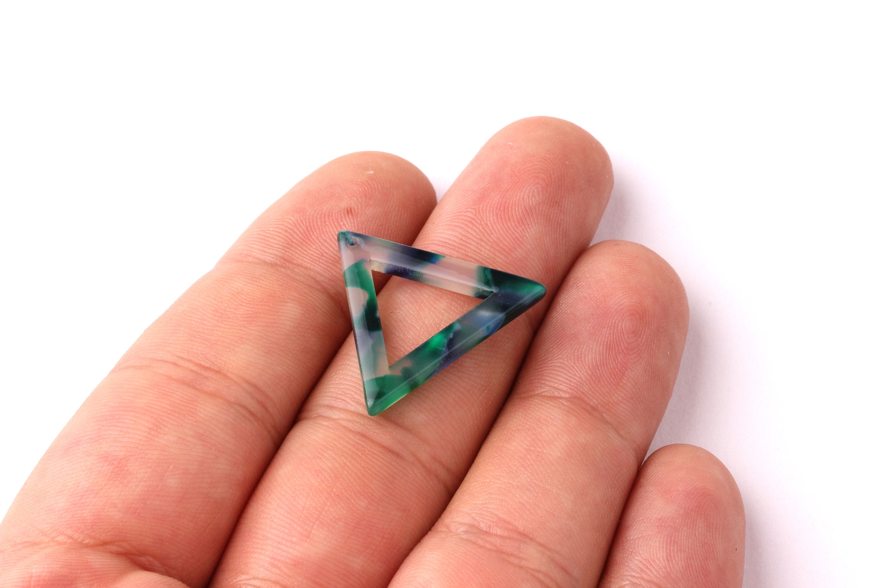 Acetate Triangle Charms - Triangle Earrings and Pendant - Earring Findings - Jewelry Supplies - Color Code: A18 - 22x25x2.3mm - AC1034G - DOMEDBAZAAR