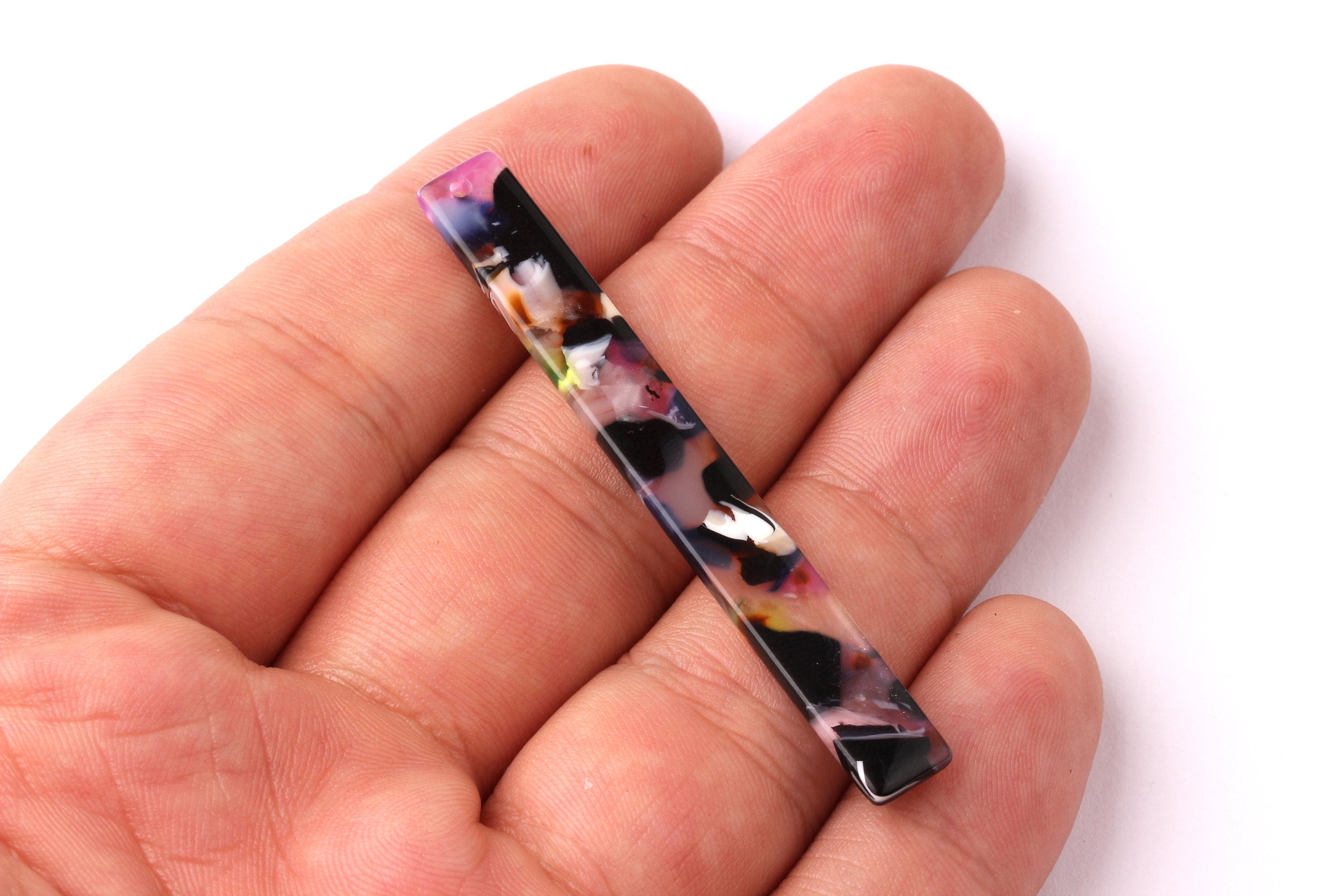 Acetate Stick Charms - Bar Earrings and Pendant - Earring Findings - Jewelry Supplies - Color Code: A11 - 59x7x2.2mm - AC1049D - DOMEDBAZAAR