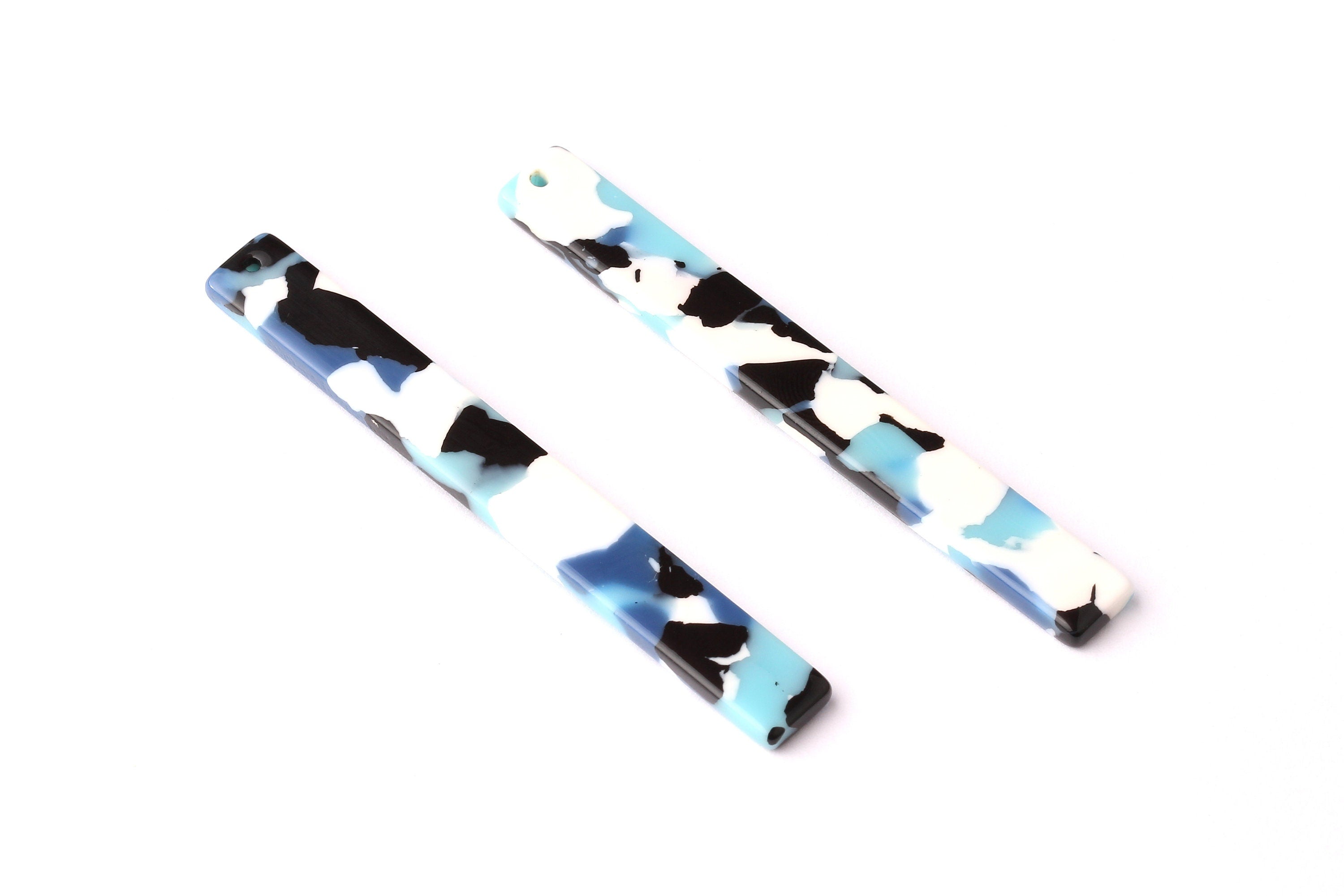 Acetate Stick Charms - Bar Earrings and Pendant - Earring Findings - Jewelry Supplies - Color Code: A16 - 59x7x2.6mm - AC1049G - DOMEDBAZAAR