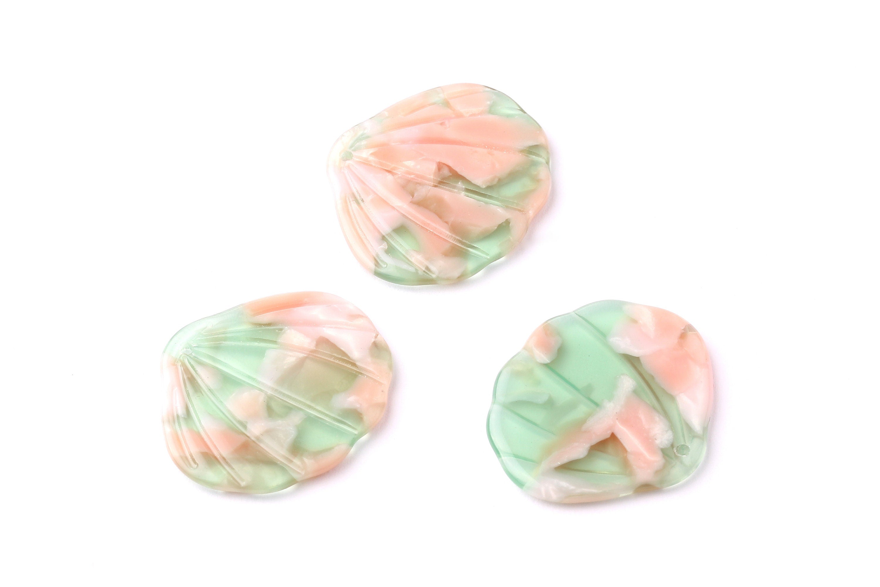 Acetate Shell Charms - Shell Earrings and Pendant - Earring Findings - Jewelry Supplies - Color Code: A38 - 25x29x2.25mm - AC1051B - DOMEDBAZAAR