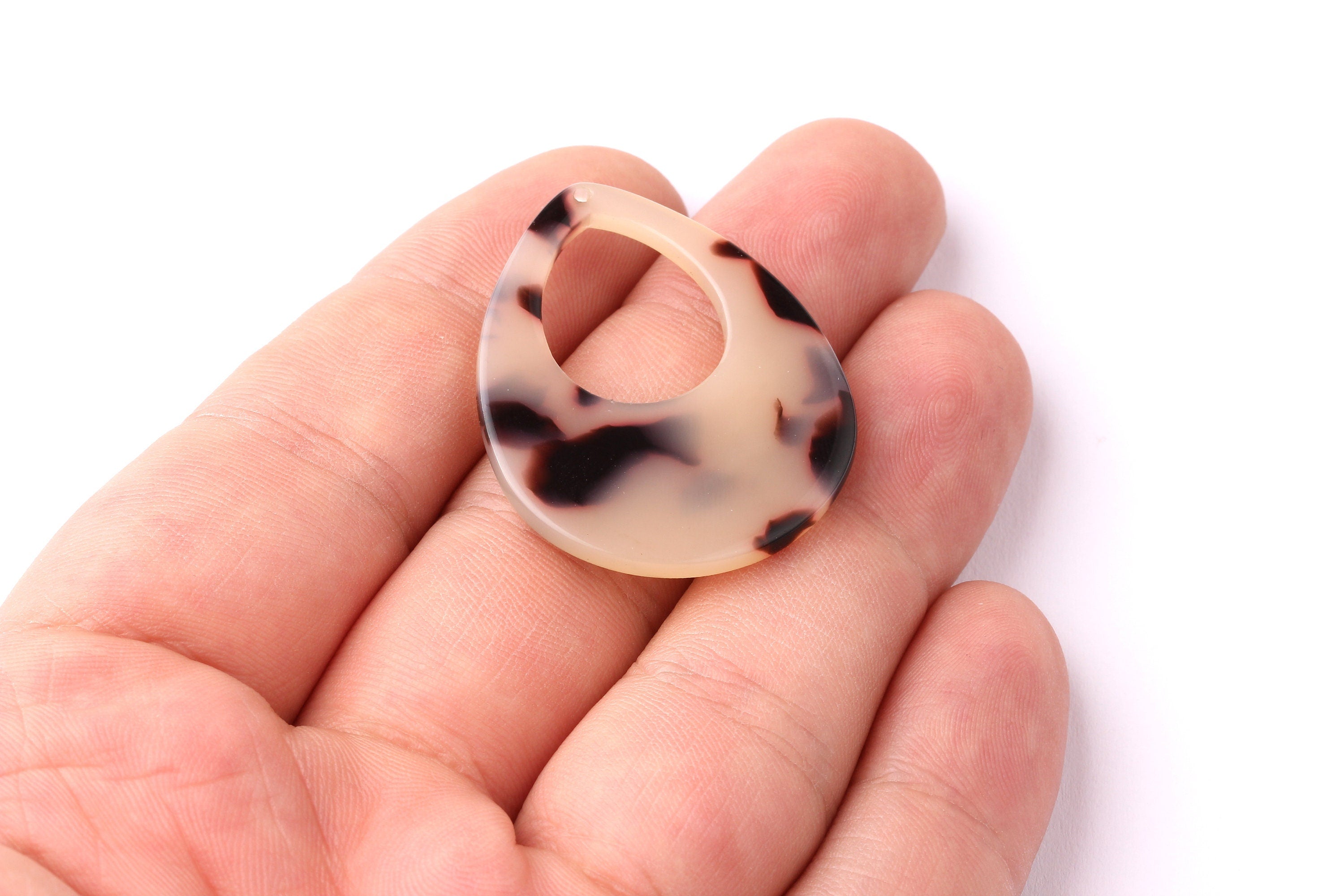 Acetate Drop Charms - Blonde Tortoise Shell Earrings - Drop Earings and Pendant - Earring Findings - Color Code: A07 - 36x28x2.5mm - AC1062B - DOMEDBAZAAR