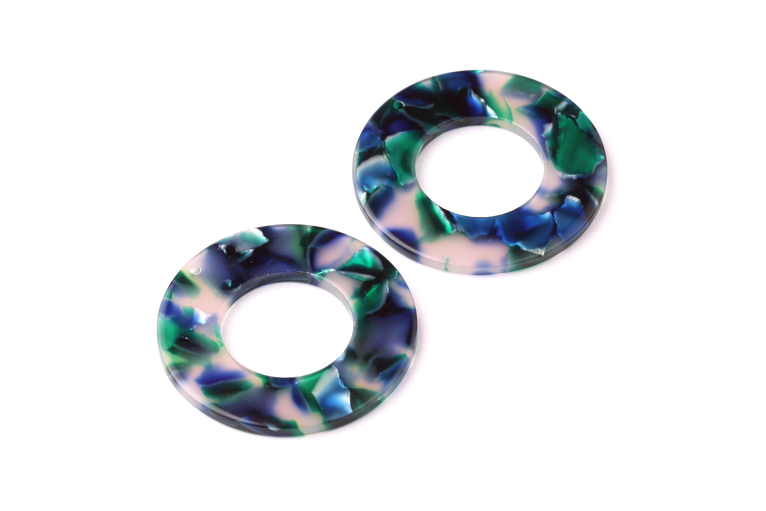 Acetate Circle Charms - Circle Earrings and Pendant - Earring Findings - Jewelry Supplies - Color Code: A18 - 40x2.5mm - AC1071A - DOMEDBAZAAR