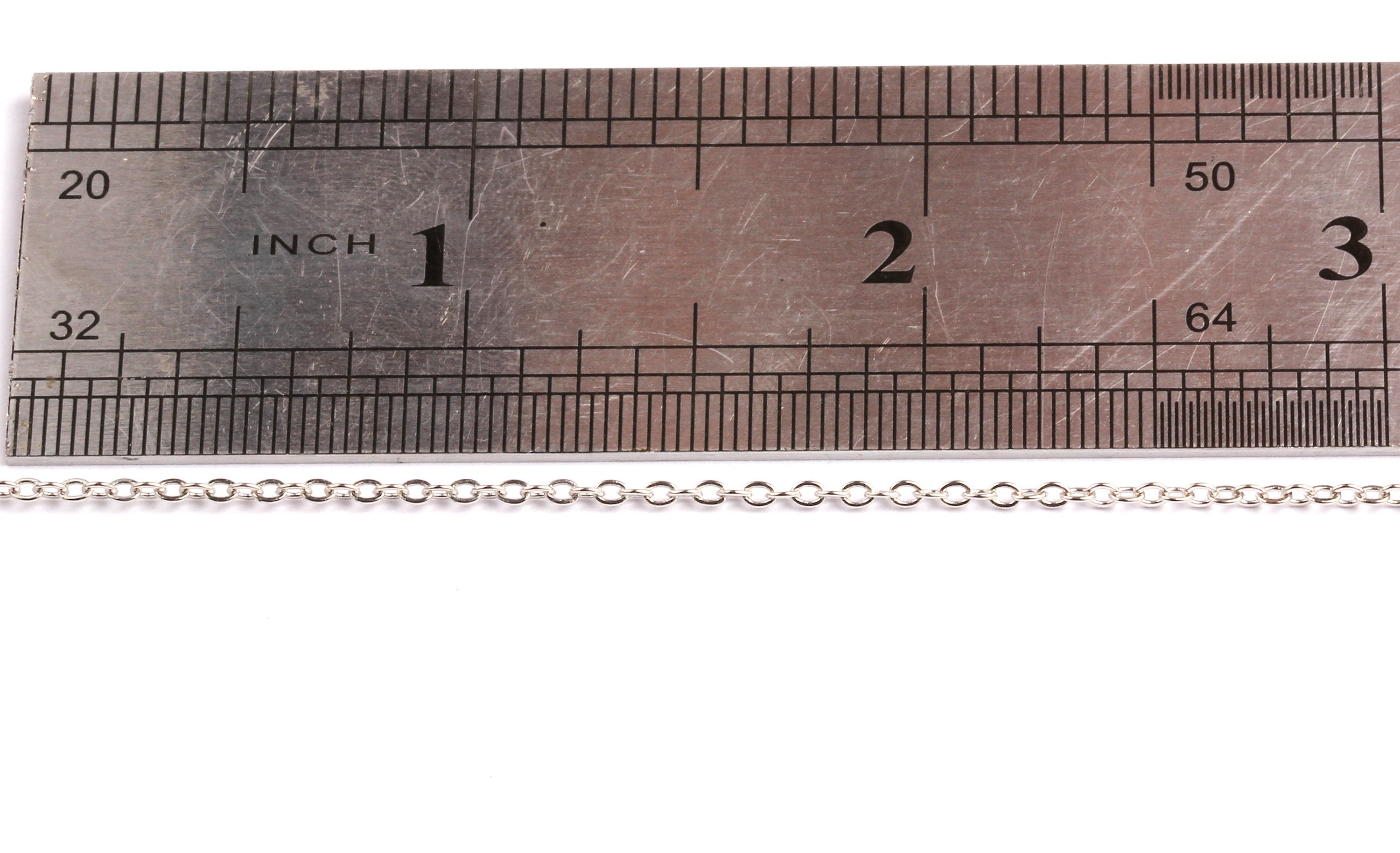Flat Soldered Cable Chain - Iron Chain - Silver Tone Plated - Soldered Link Chain - 0.08" x 0.06" x 0.01" - Jewelry Making - CC1041i-S - DOMEDBAZAAR