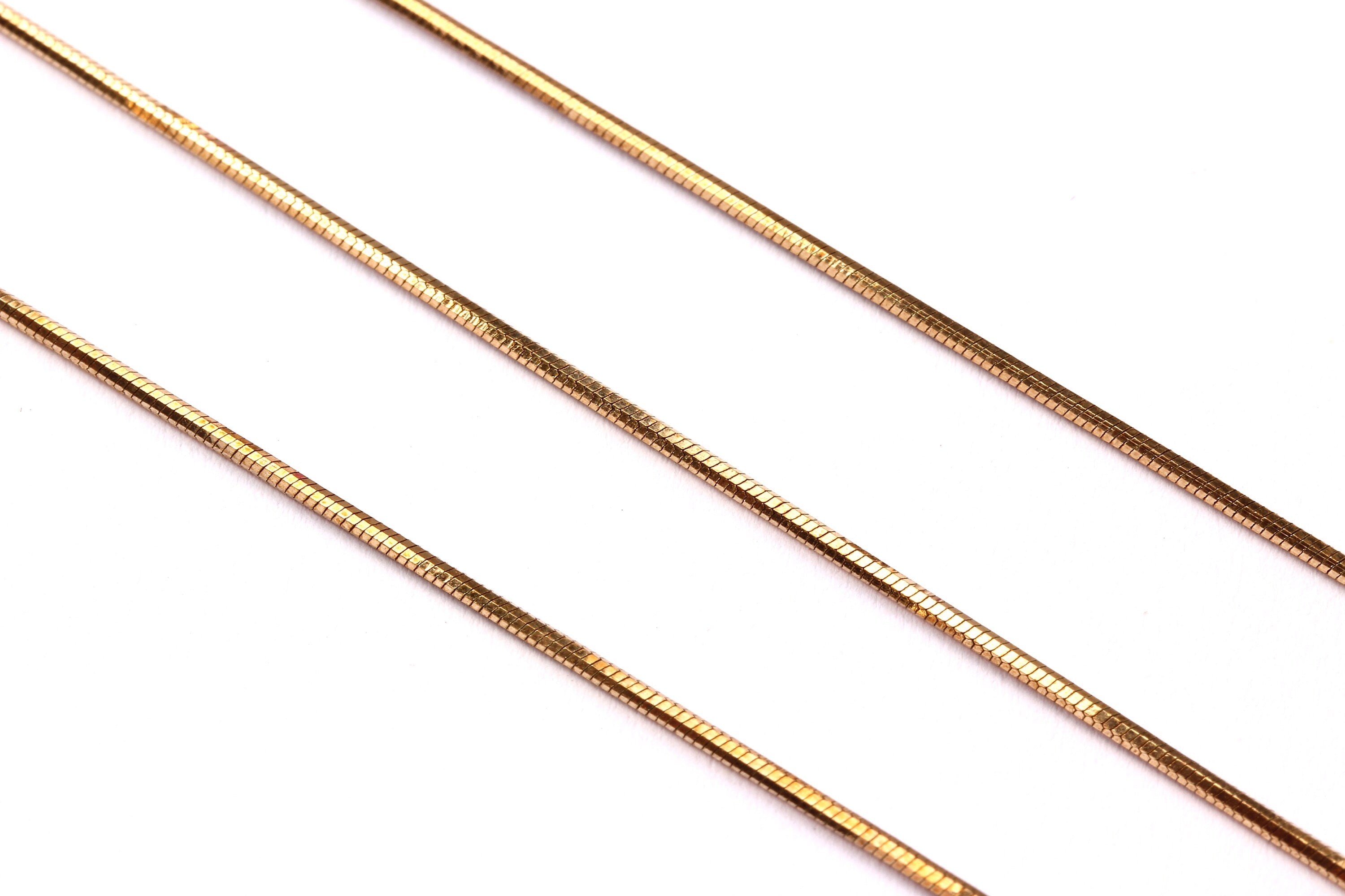 Flat Snake Chain - Raw Brass Chain - 0.04" x 0.04" - for Necklace Bracelet Earing Jewellery Making - CC1024 - DOMEDBAZAAR