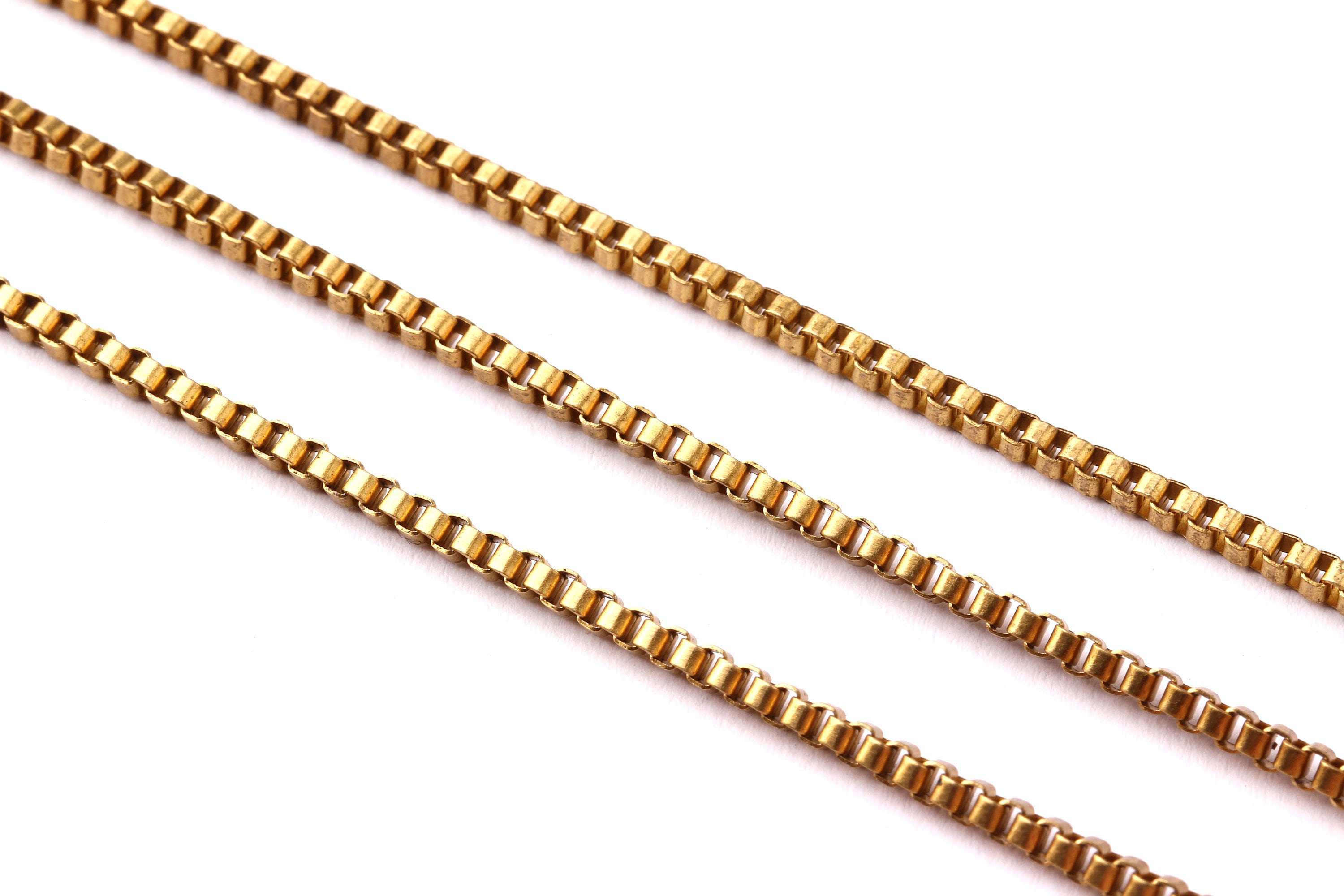 Cube Box Chain - Link Square Chain - Raw Brass Chain - Unsoldered Cube Box Chain - 0.075" - for Necklace Bracelet Jewellery Making -CC1029 - DOMEDBAZAAR