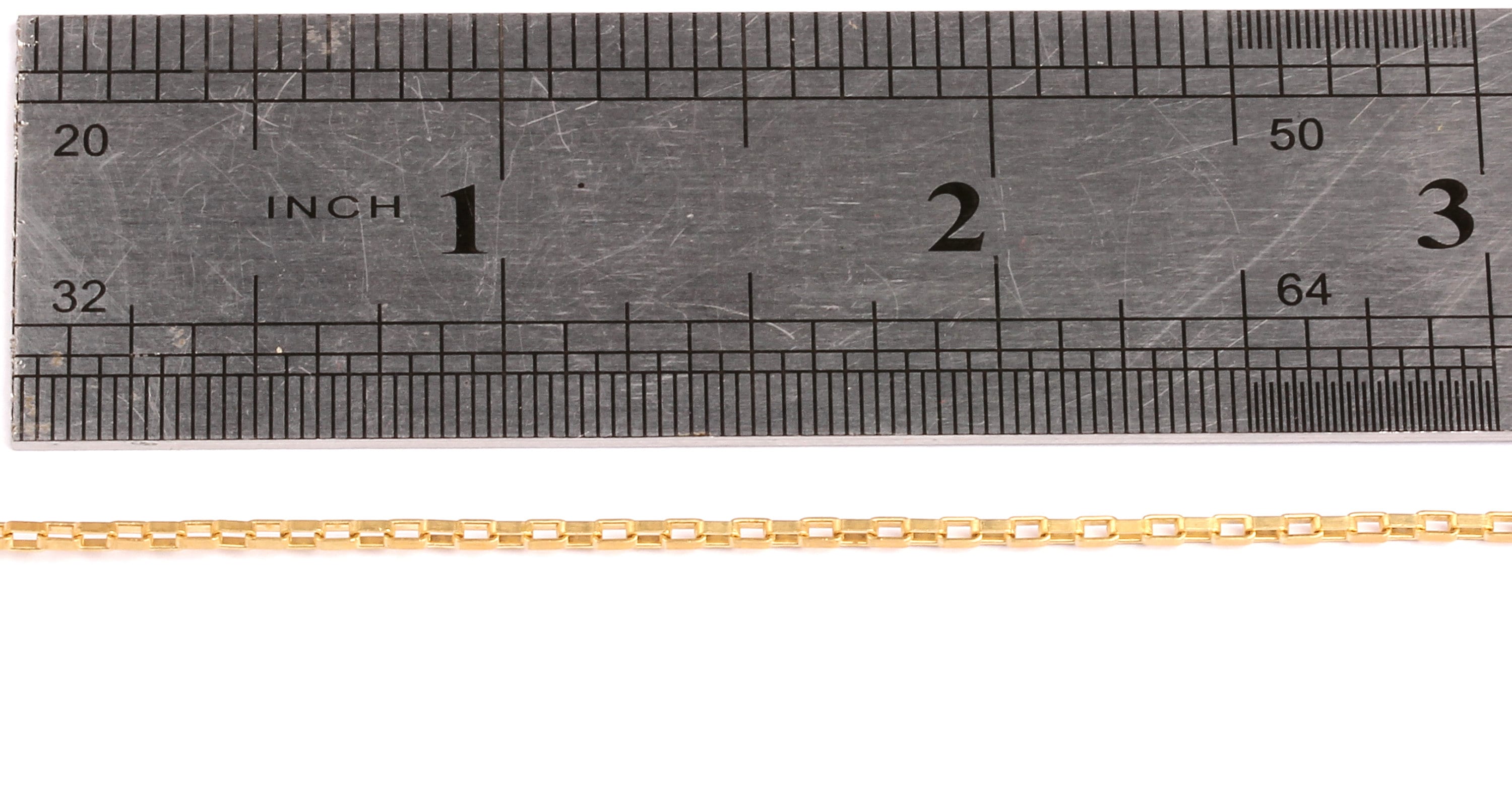 Rectangle Box Chain - Link Chain - Raw Brass Chain - Open Link - Unsoldered - Tiny Rectangle Box Chain  - 0.1" x 0.06" x 0.01" -  CC1036 - DOMEDBAZAAR