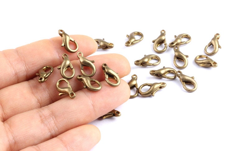 Brass Parrot Claps - Raw Brass Lobster Claw Claps -Making Jewelry - Jewelry Supplies - 13x6.5x3.9mm - KS10012 - DOMEDBAZAAR