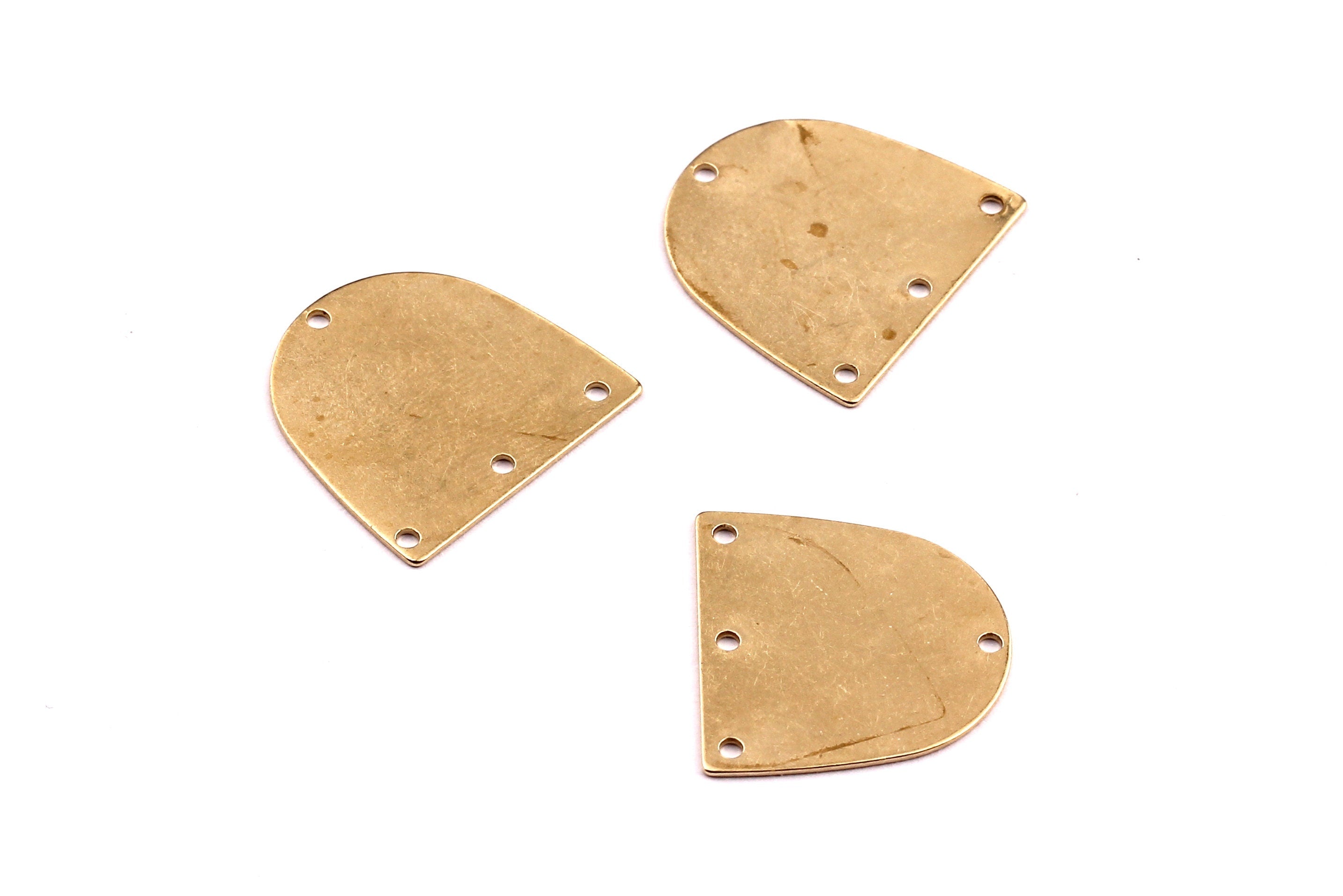 Personalized stamping blank - Brass D Shaped Charms - D Shaped Raw Brass Connector - Jewelry Supplies - 16 x16.5x0.5mm - PP1246 - DOMEDBAZAAR