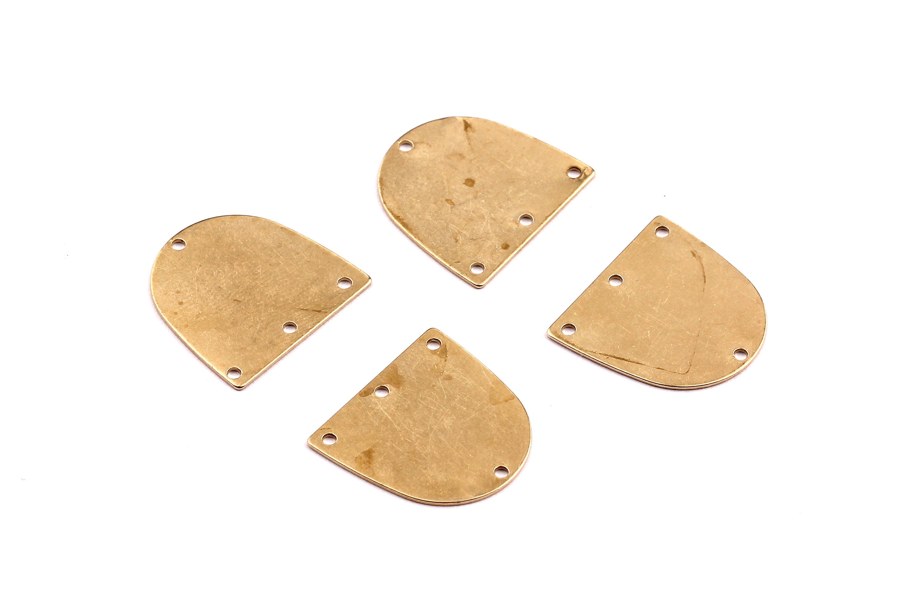 Personalized stamping blank - Brass D Shaped Charms - D Shaped Raw Brass Connector - Jewelry Supplies - 16 x16.5x0.5mm - PP1246 - DOMEDBAZAAR