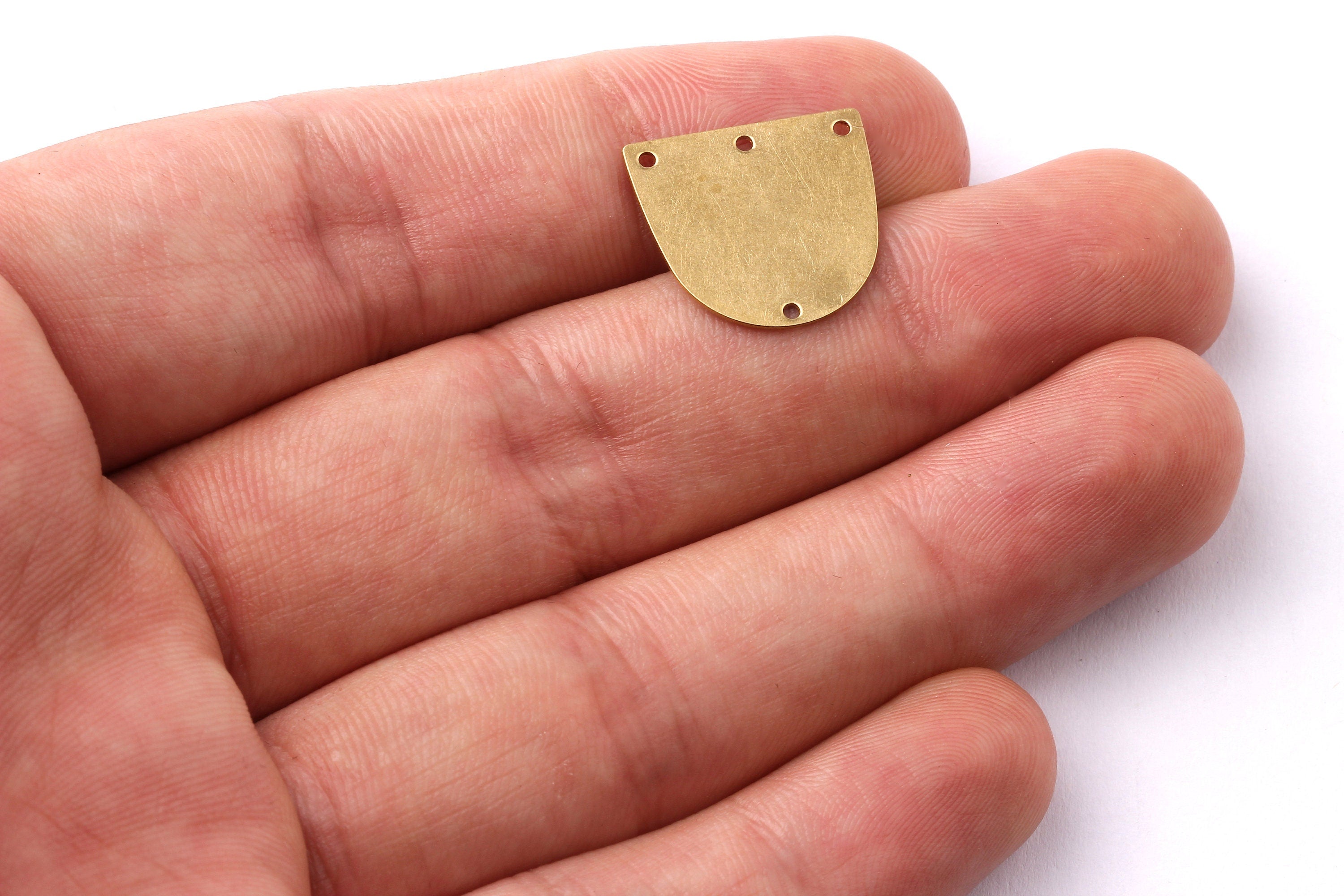 Personalized stamping blank - Brass D Shaped Charms - D Shaped Raw Brass Connector - Jewelry Supplies - 16 x16.5x0.5mm - PP1246 - DOMEDBAZAAR